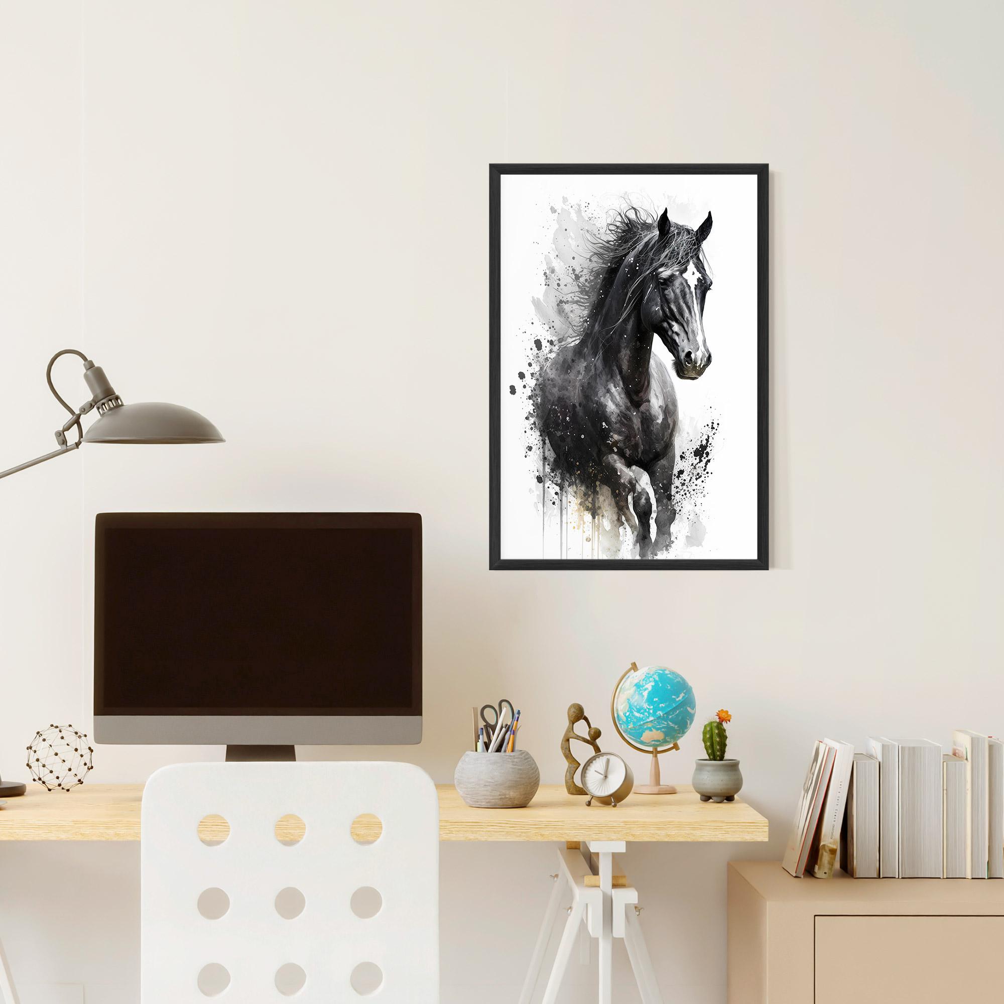 Рамкиран постер Black Horse mockup 6
