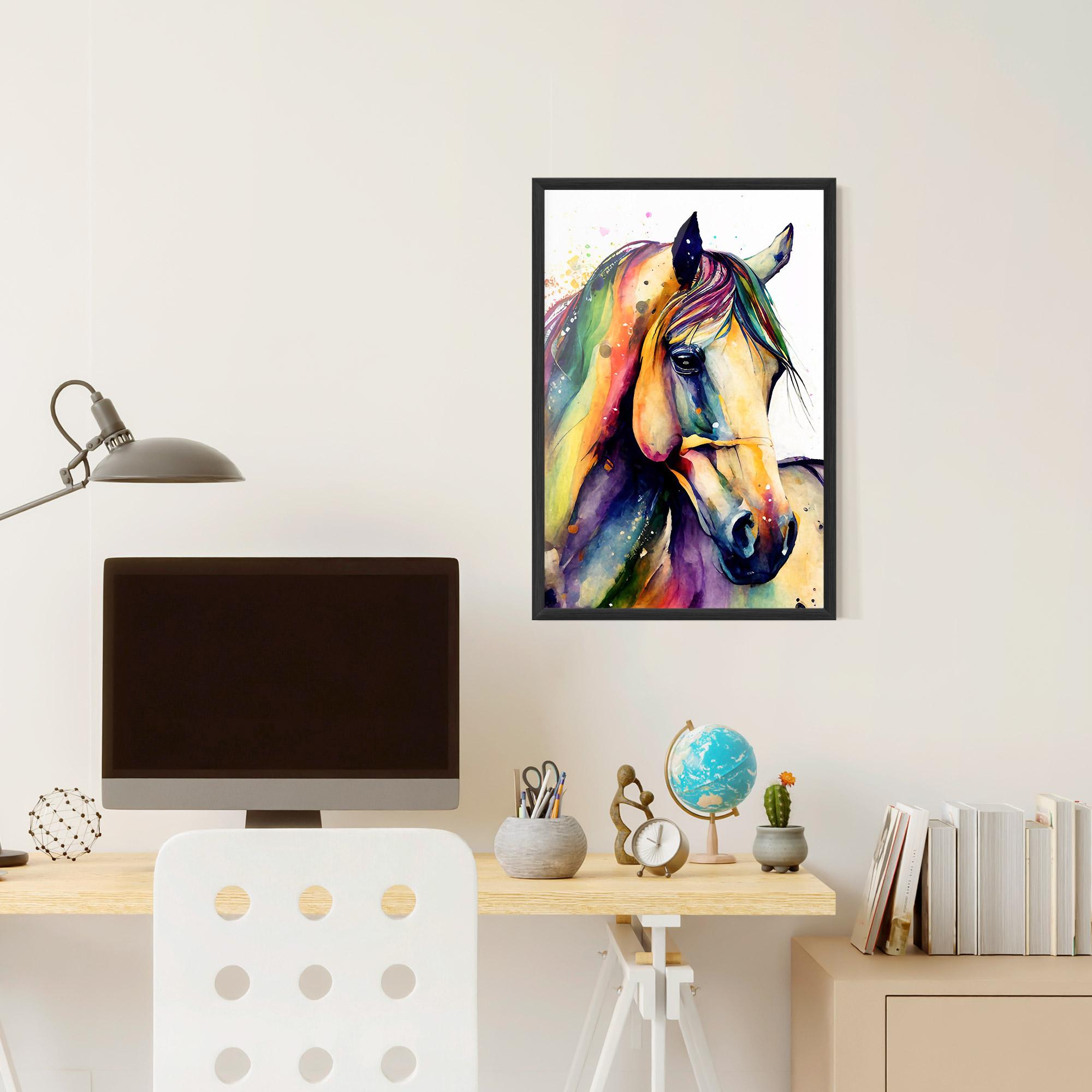Рамкиран постер Colorful Horse mockup 6