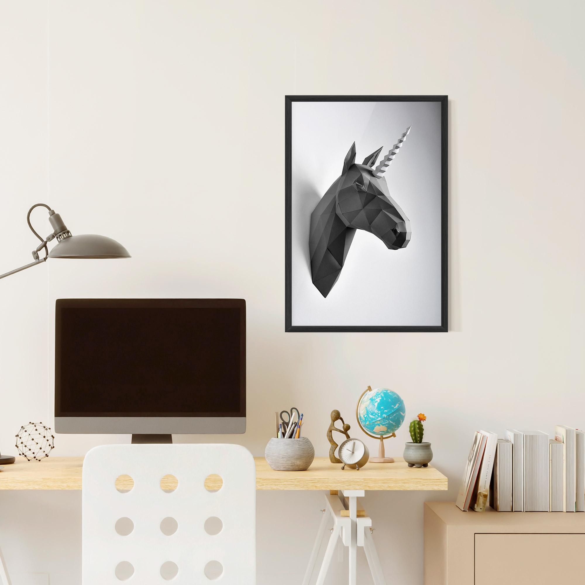 Рамкиран постер Geometrical Unicorn mockup 6