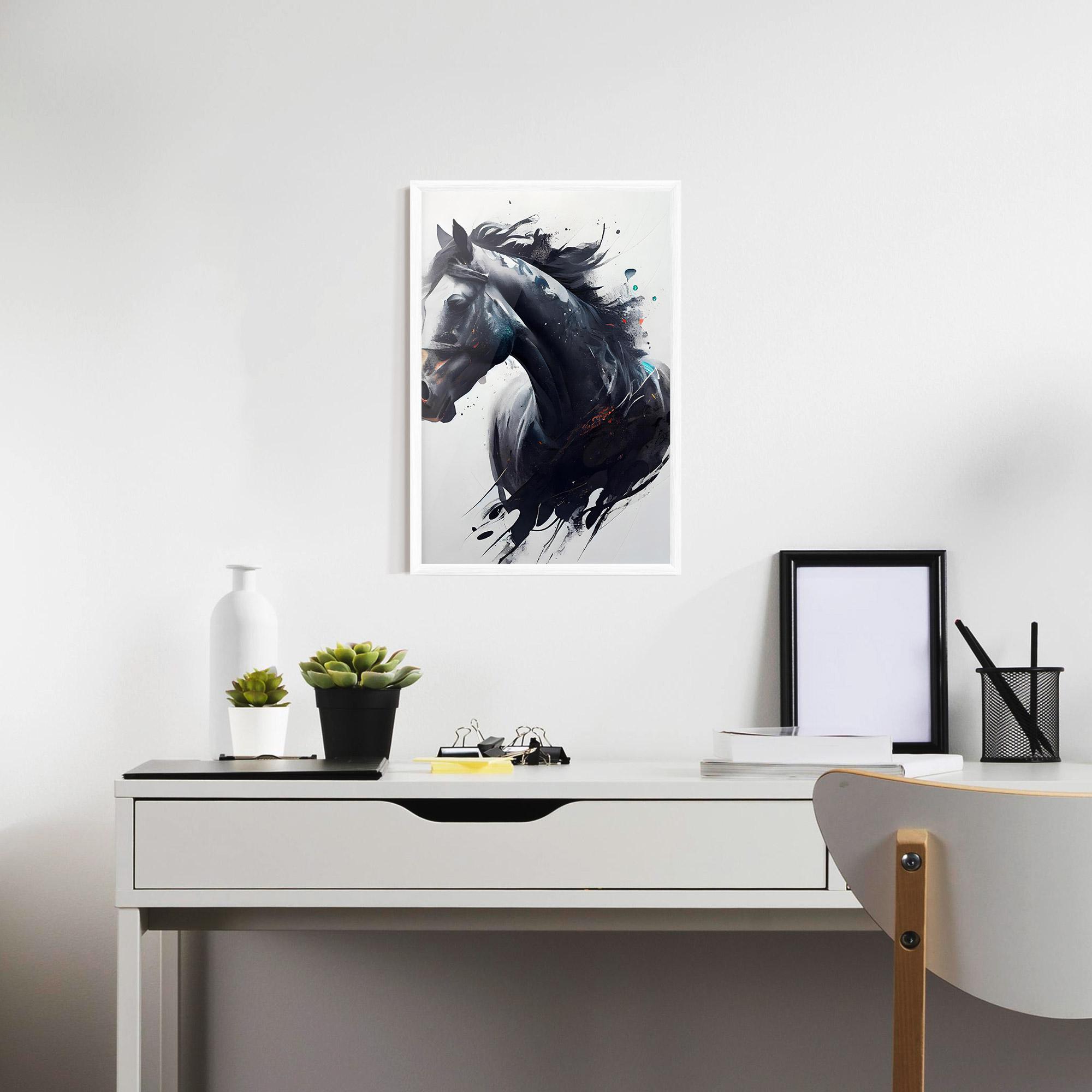 Рамкиран постер Black Paint Horse mockup 7