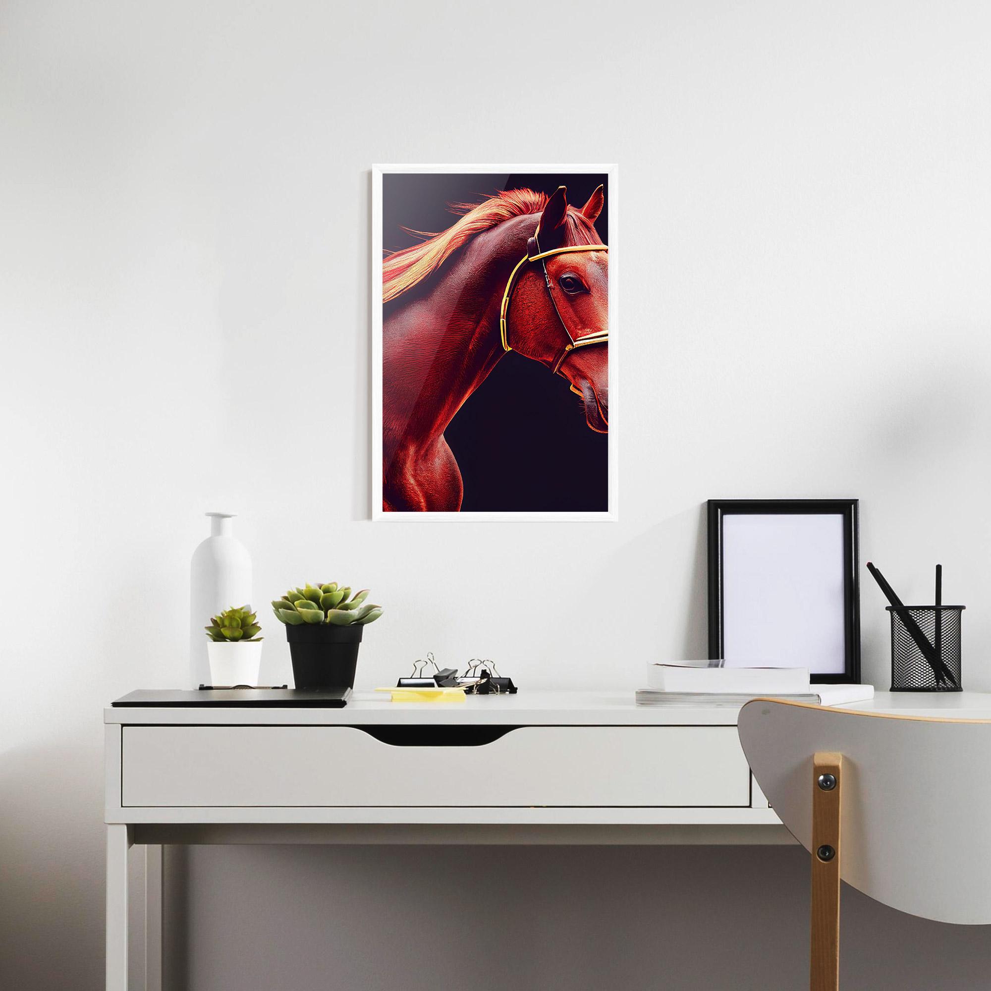 Рамкиран постер Red Horse Portrait mockup 7