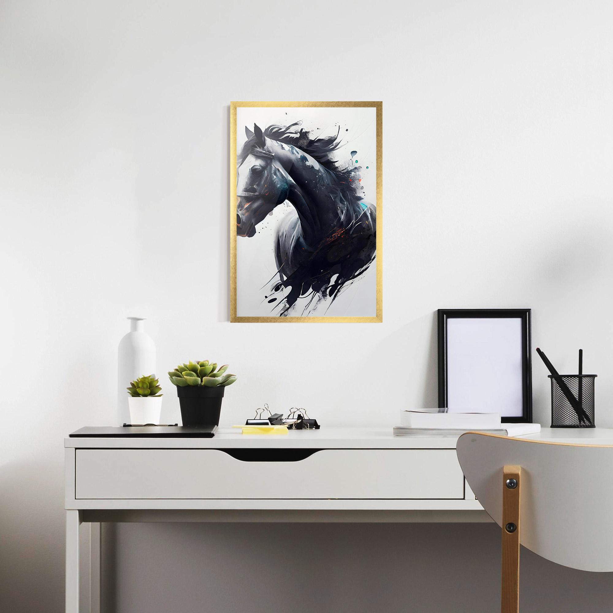 Рамкиран постер Black Paint Horse mockup 7