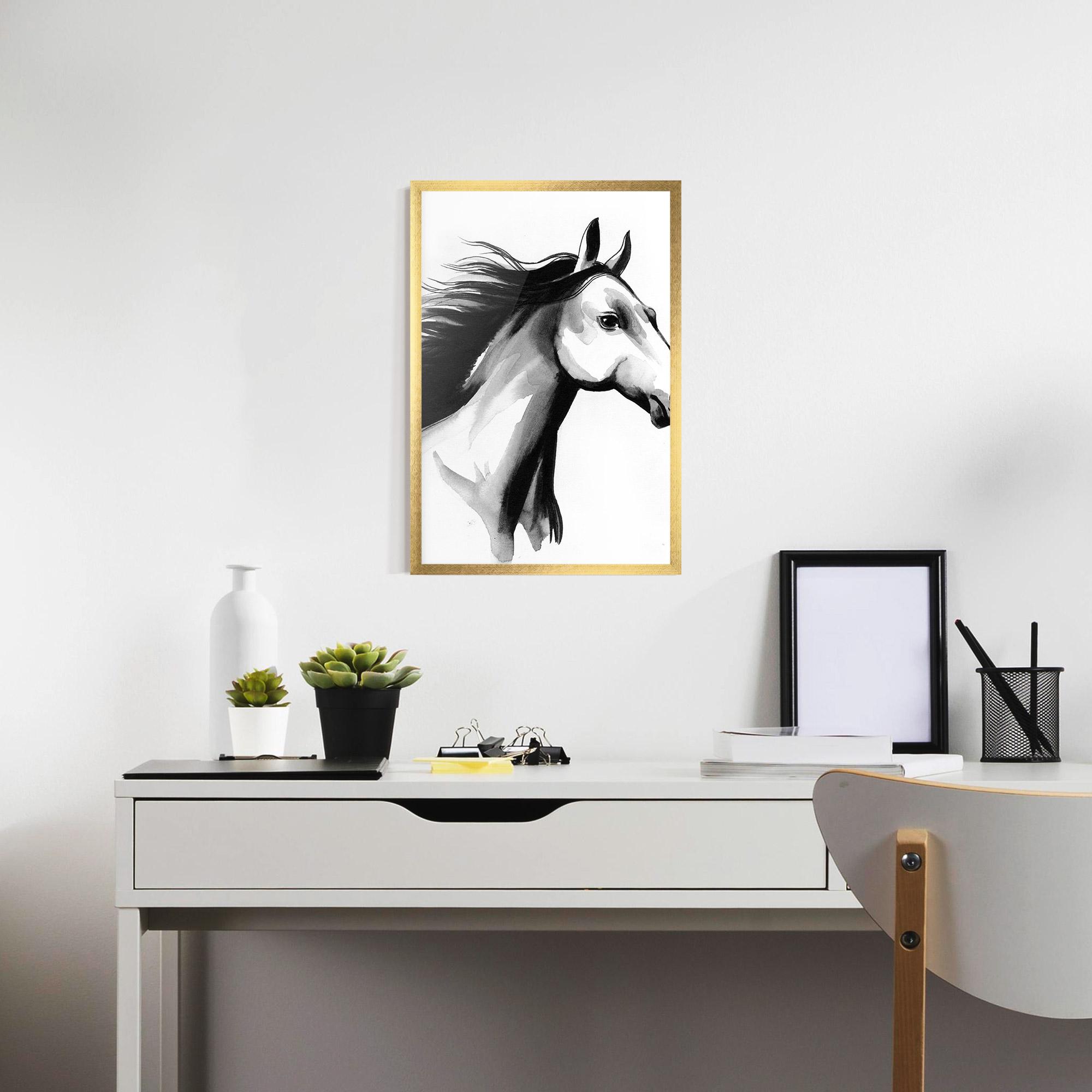 Рамкиран постер Ink Watercolor Horse mockup 7