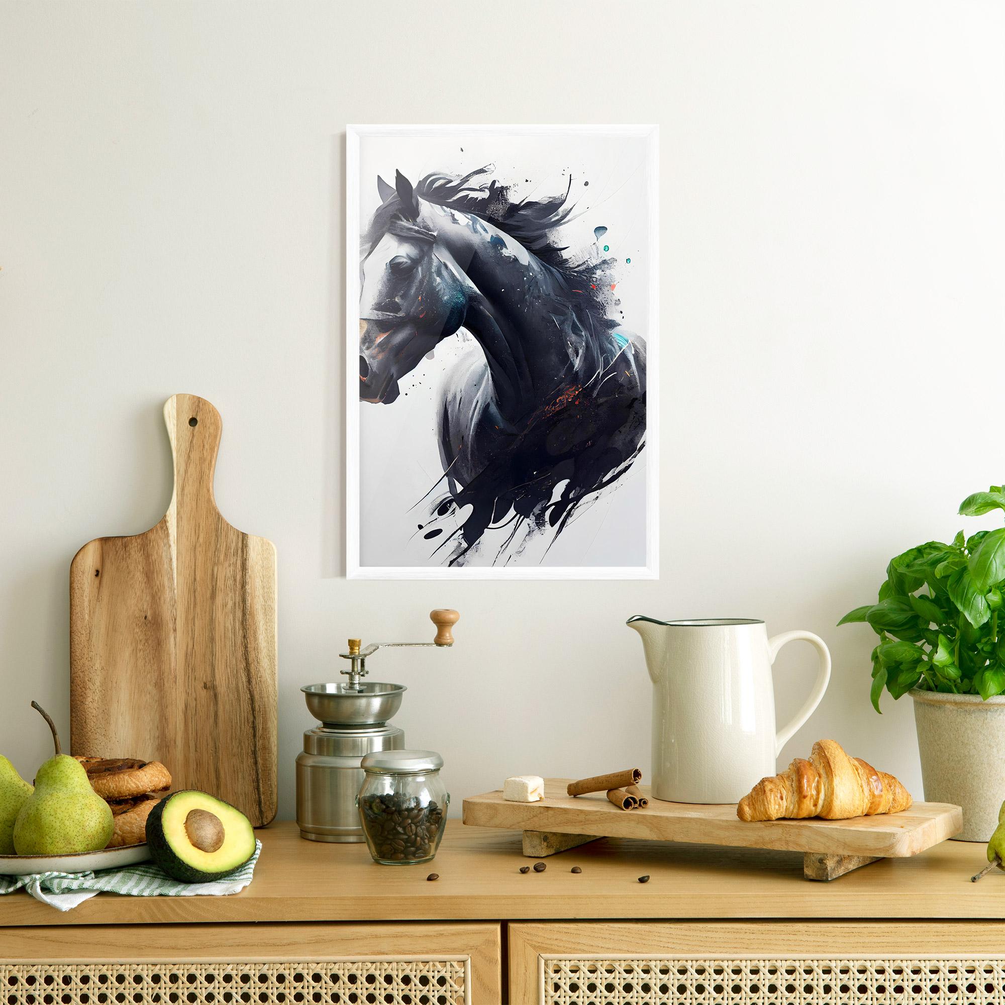 Рамкиран постер Black Paint Horse mockup 8
