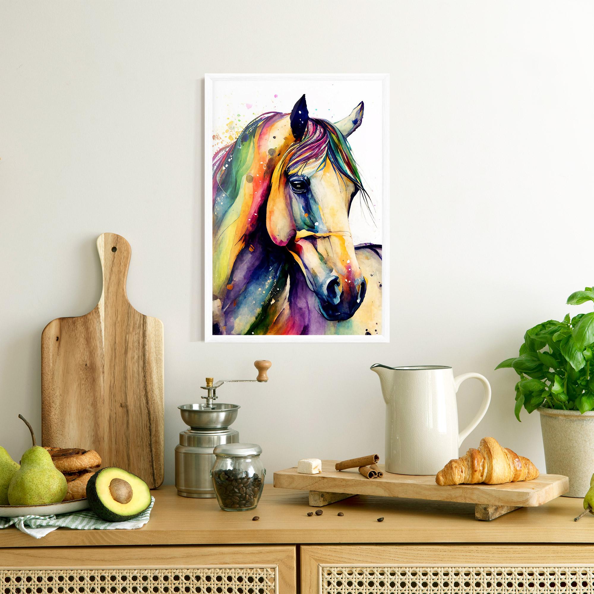Рамкиран постер Colorful Horse mockup 8