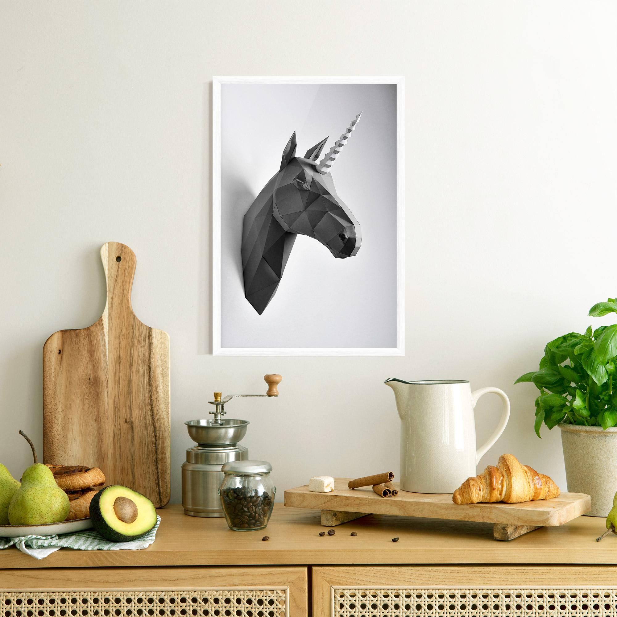 Рамкиран постер Geometrical Unicorn mockup 8