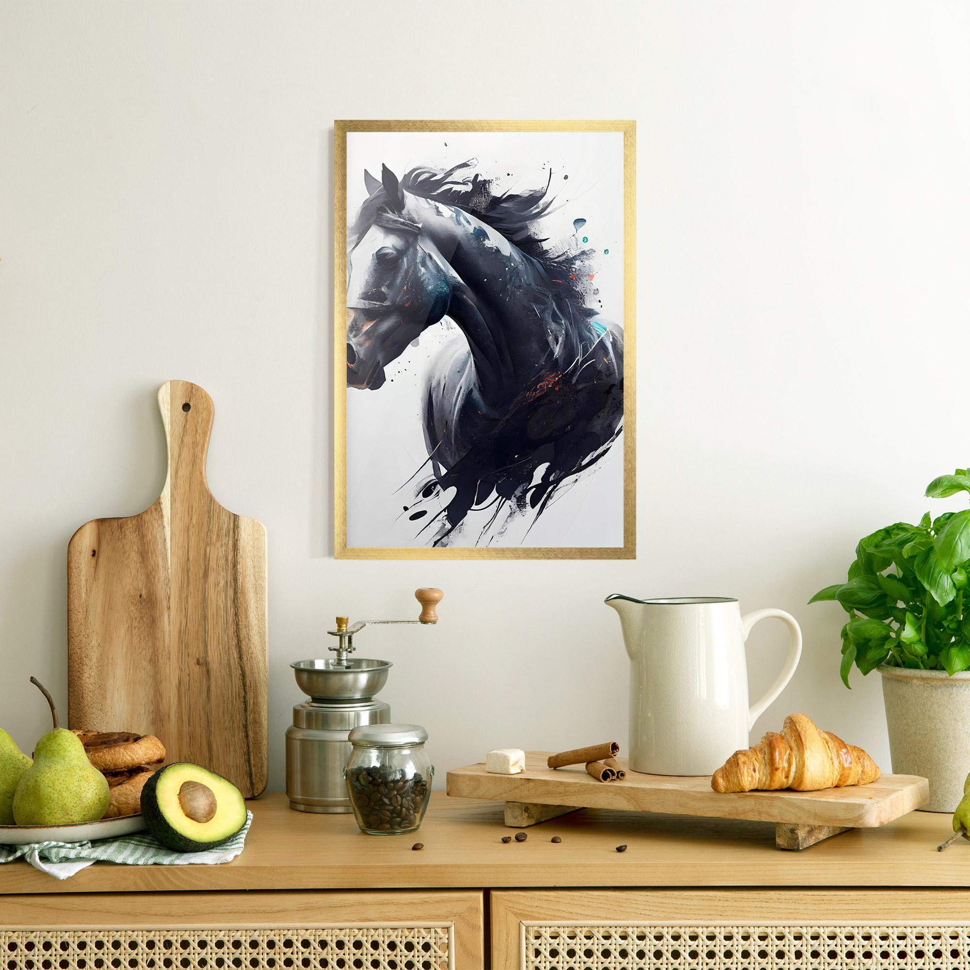 Рамкиран постер Black Paint Horse mockup 8