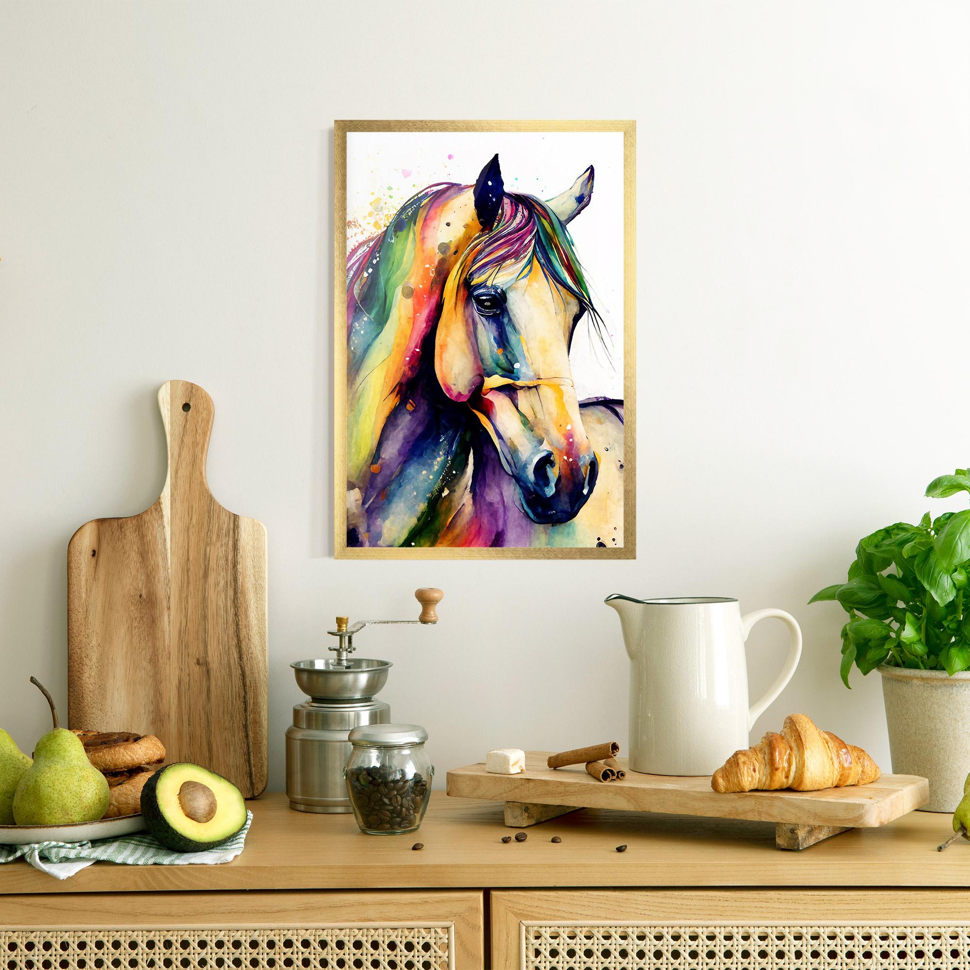 Рамкиран постер Colorful Horse mockup 8