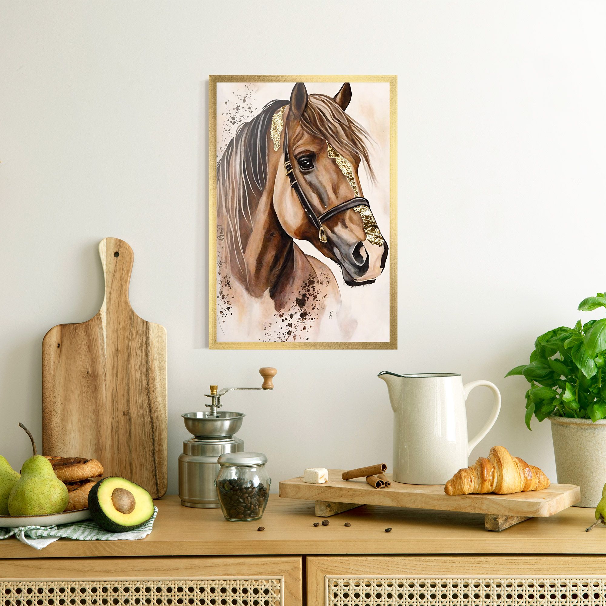 Gold Horse Painting mockup 8