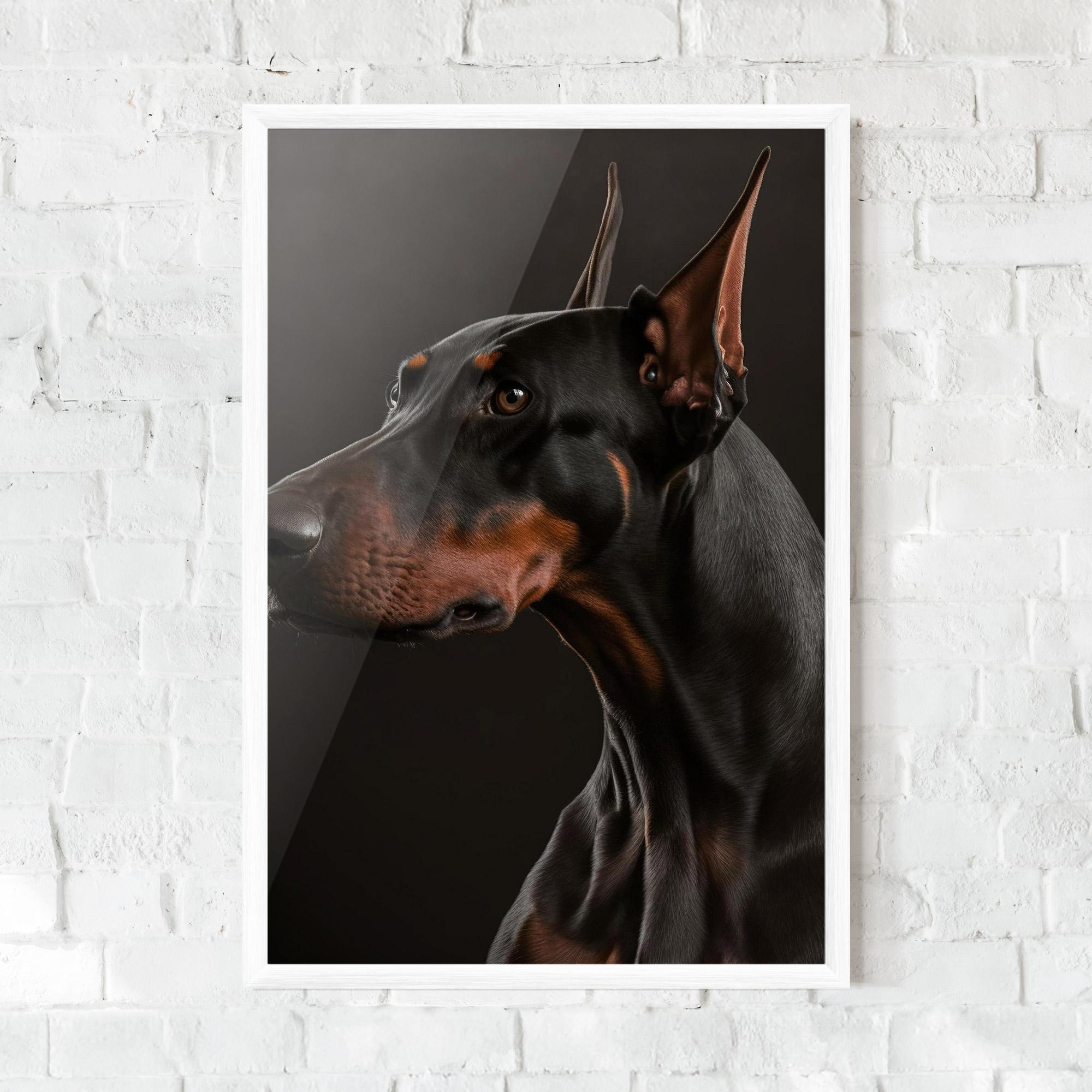 Рамкиран постер Doberman Dog Portrait mockup 0