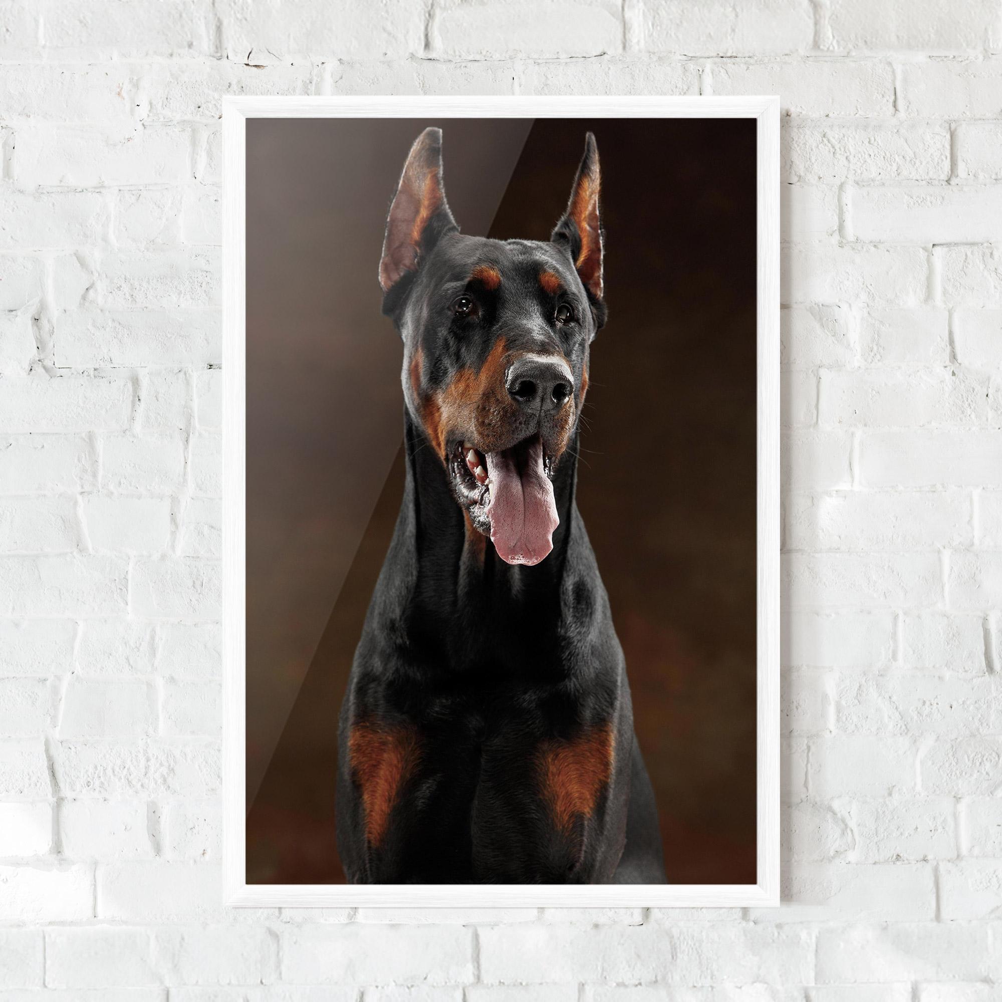 Рамкиран постер Doberman Looking mockup 0