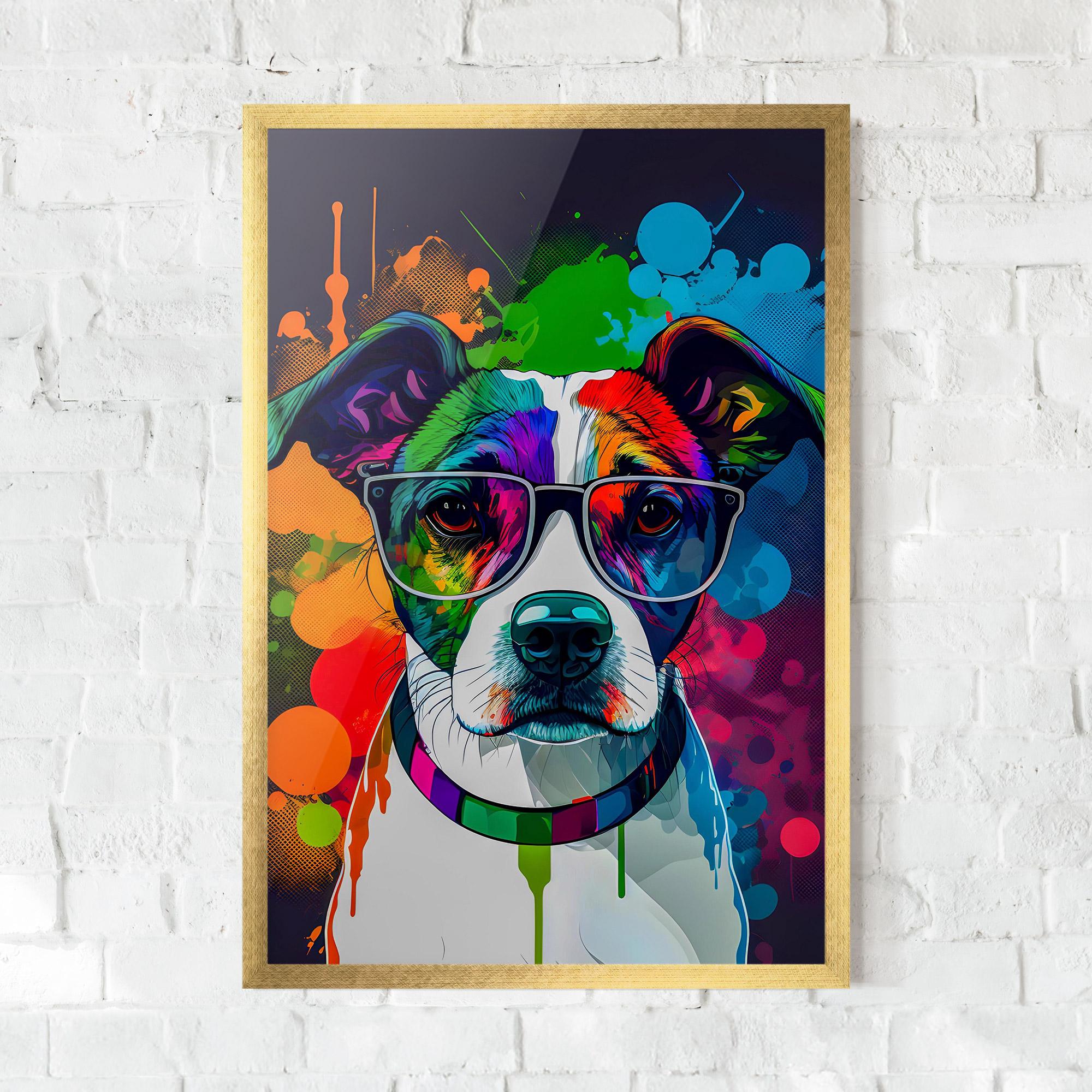 Рамкиран постер Colorful Dog mockup 0