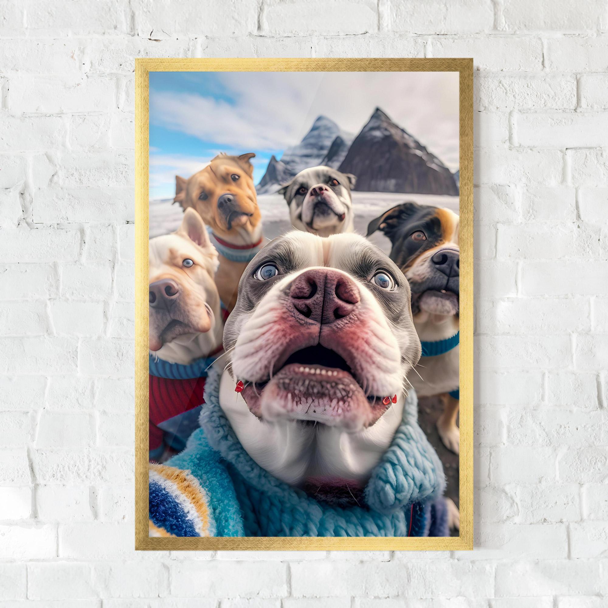 Рамкиран постер Dogs Selfie Group mockup 0