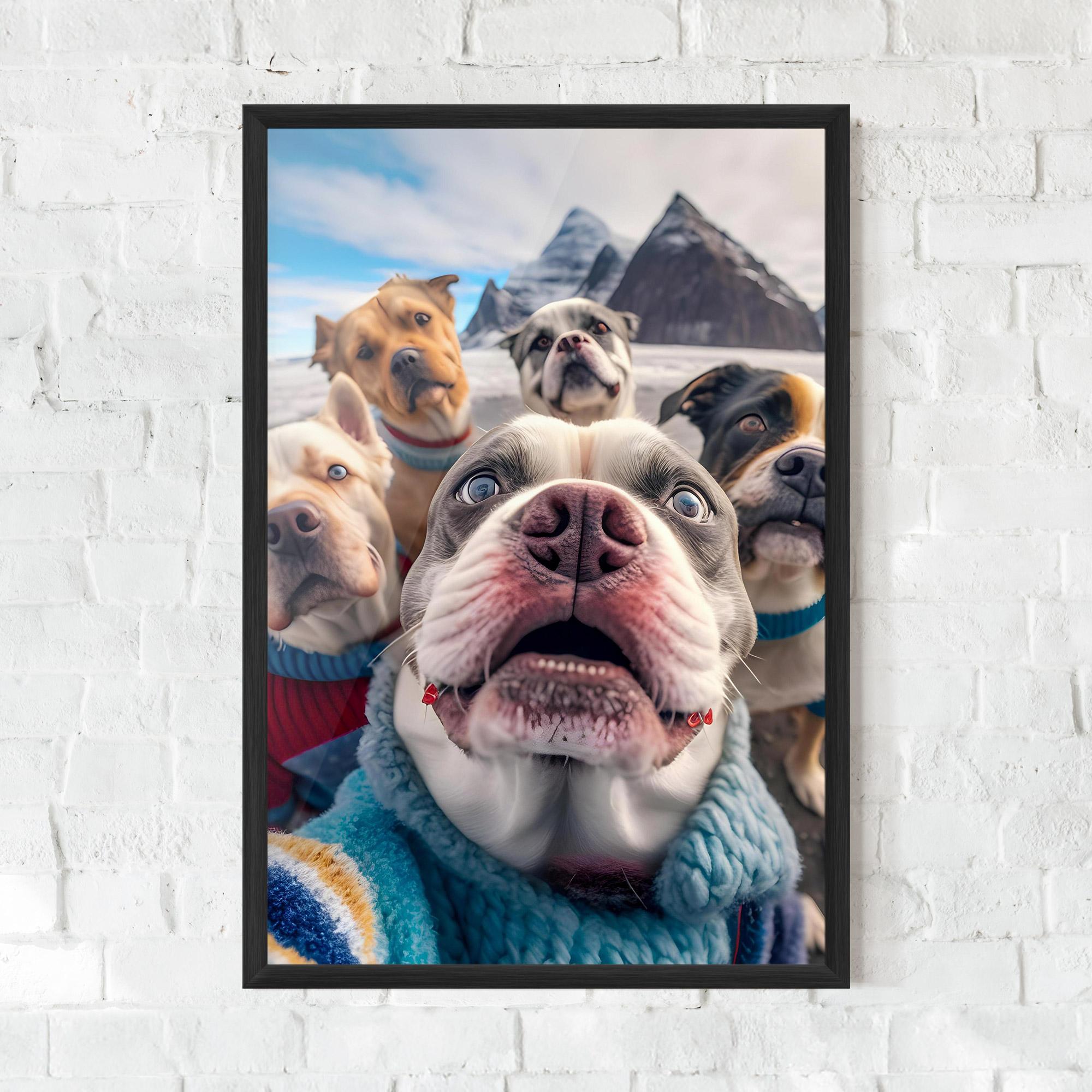Рамкиран постер Dogs Selfie Group mockup 0