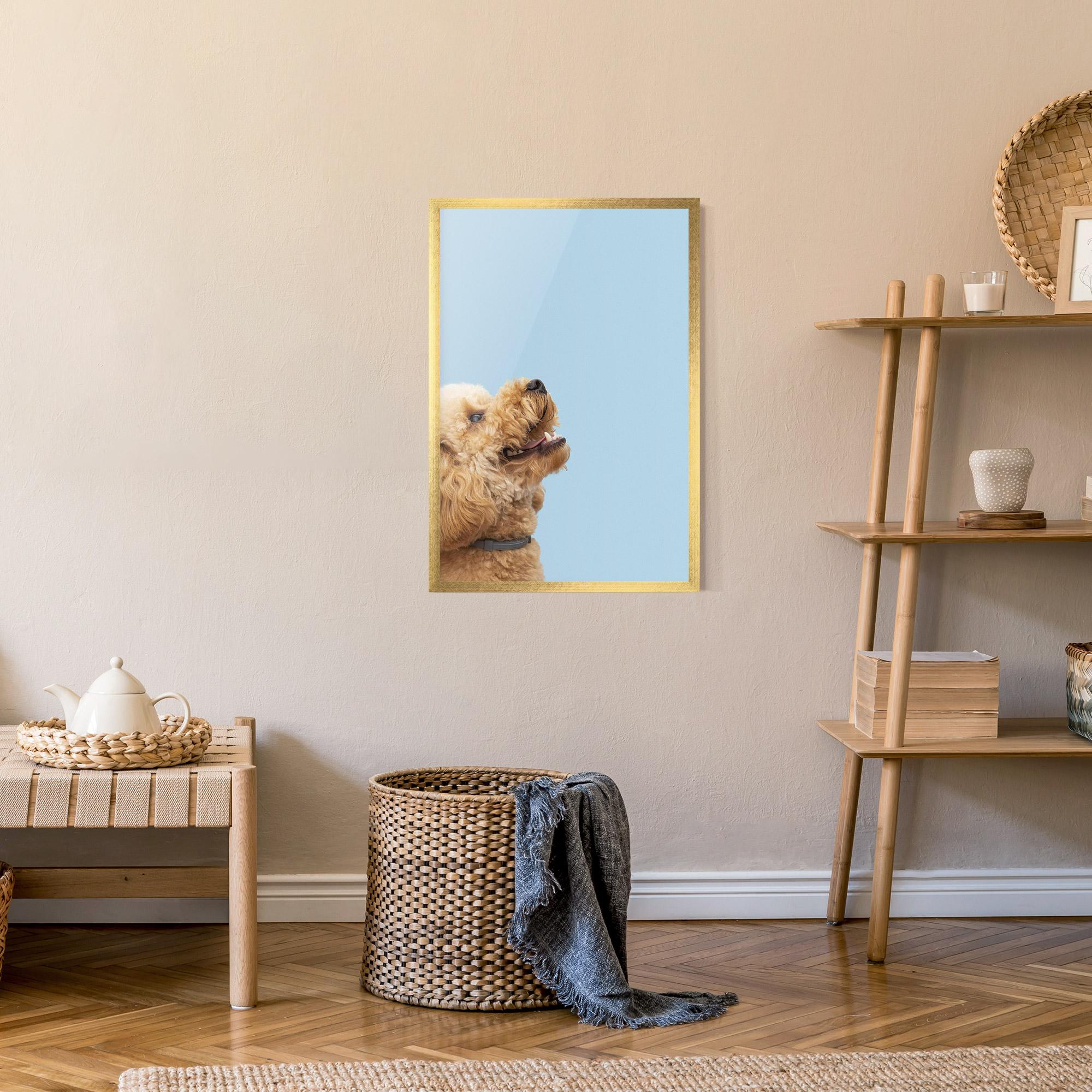 Рамкиран постер Yellow Cute Dog mockup 9