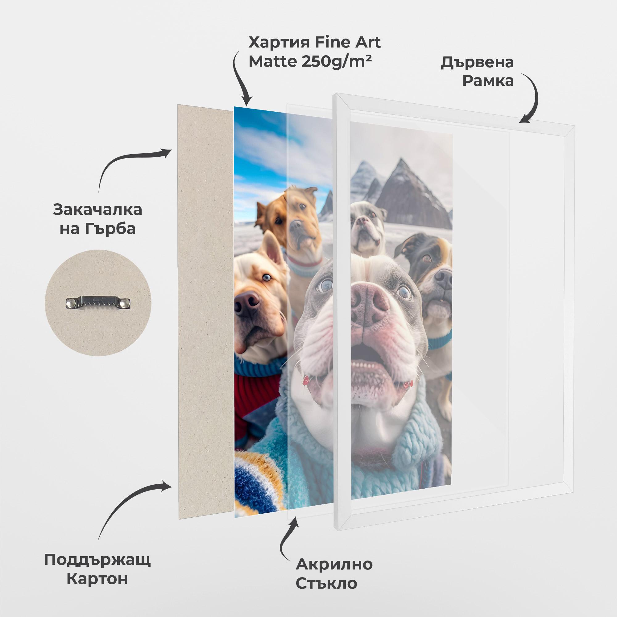 Рамкиран постер Dogs Selfie Group mockup 1