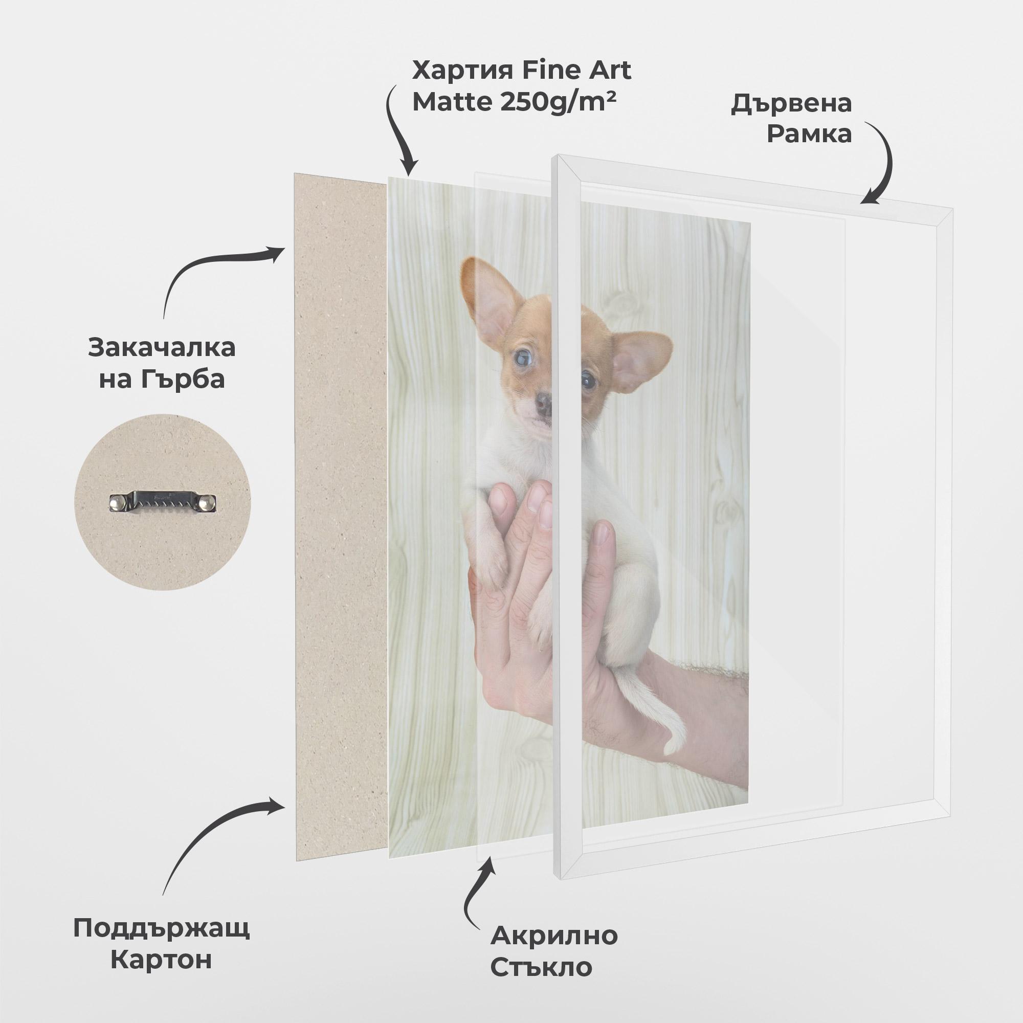 Рамкиран постер Holding Chihuahua mockup 1