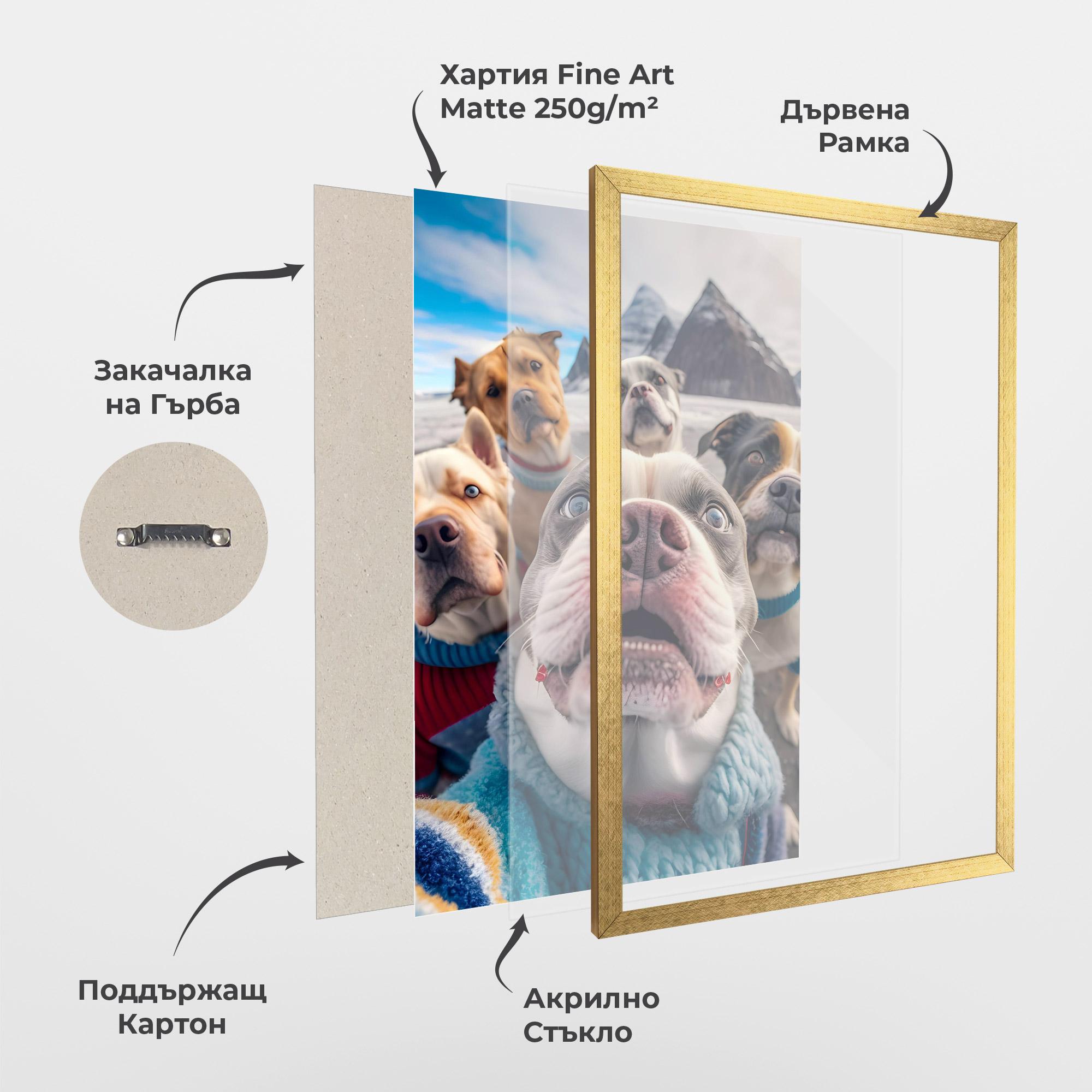 Рамкиран постер Dogs Selfie Group mockup 1