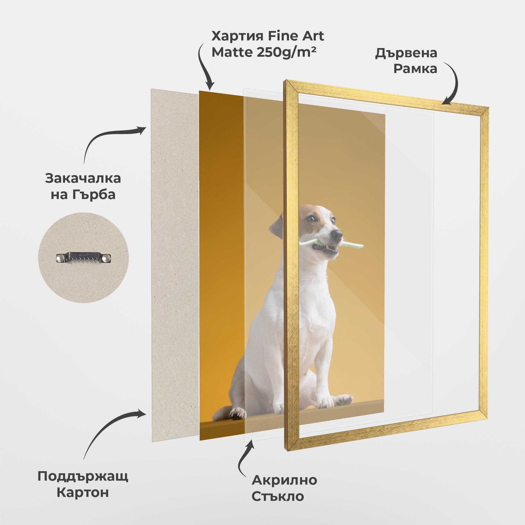 Рамкиран постер Toothbrush Dog mockup 1