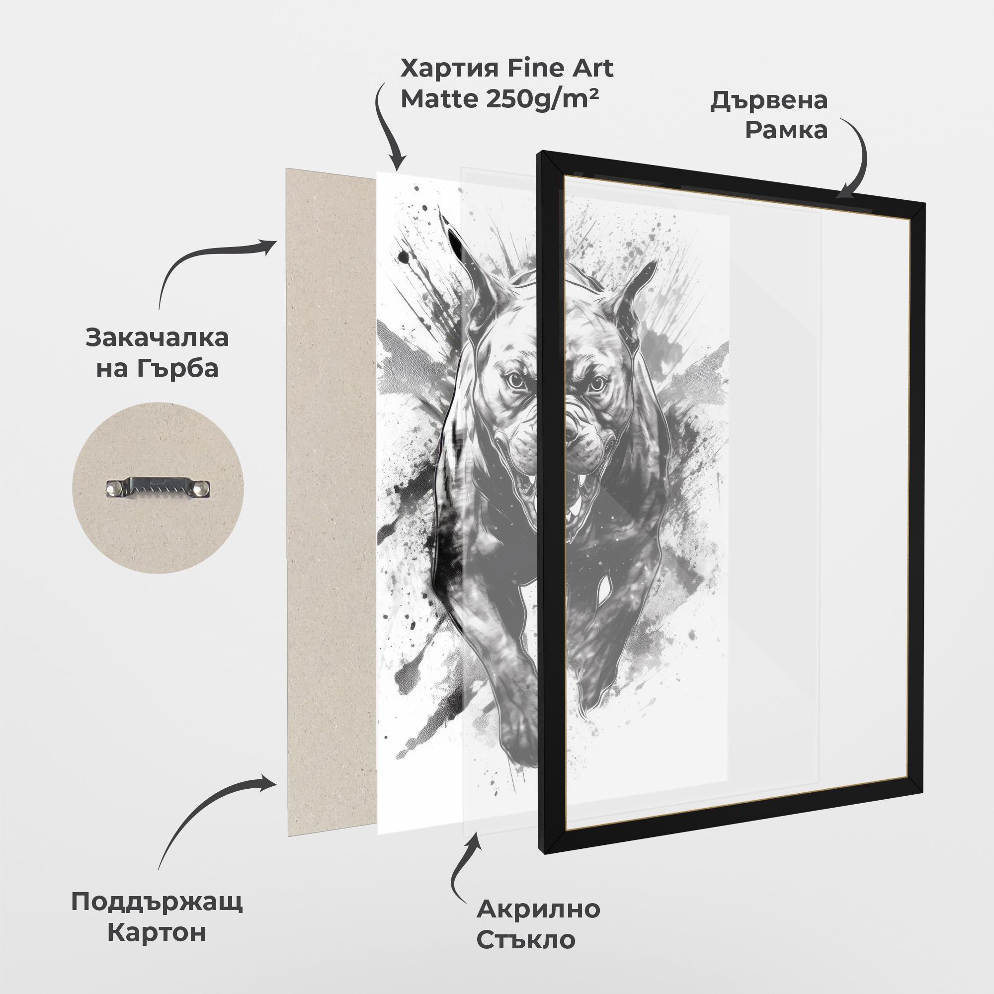 Рамкиран постер Angry Dog Jump mockup 1