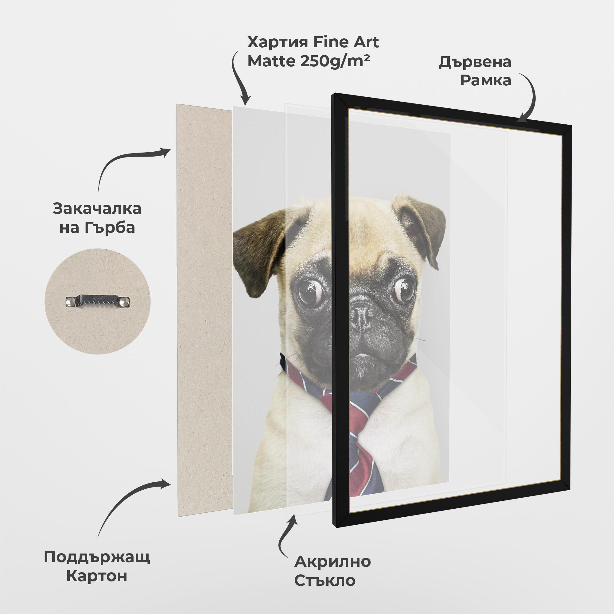 Рамкиран постер Business Pug mockup 1