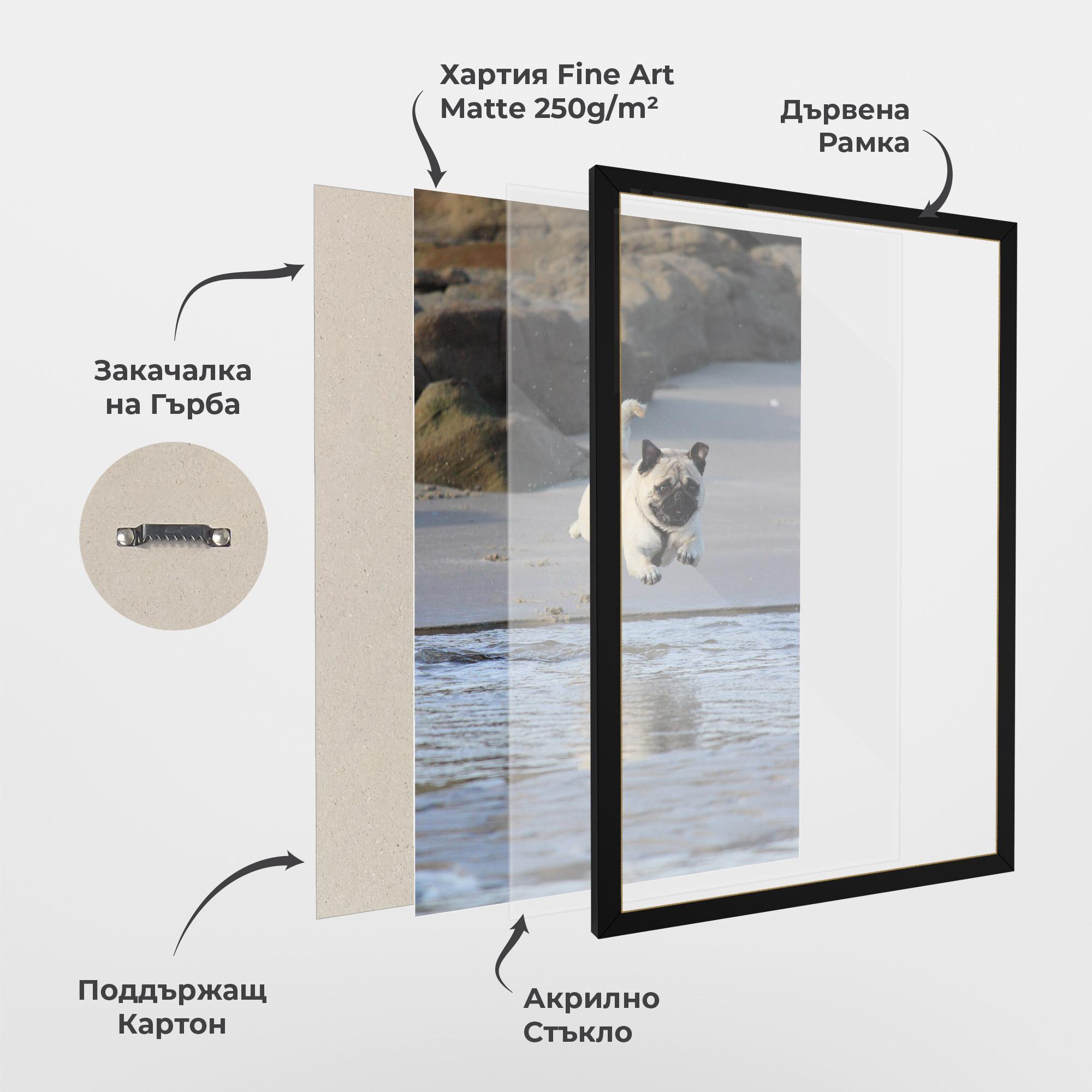 Рамкиран постер Water Pug mockup 1