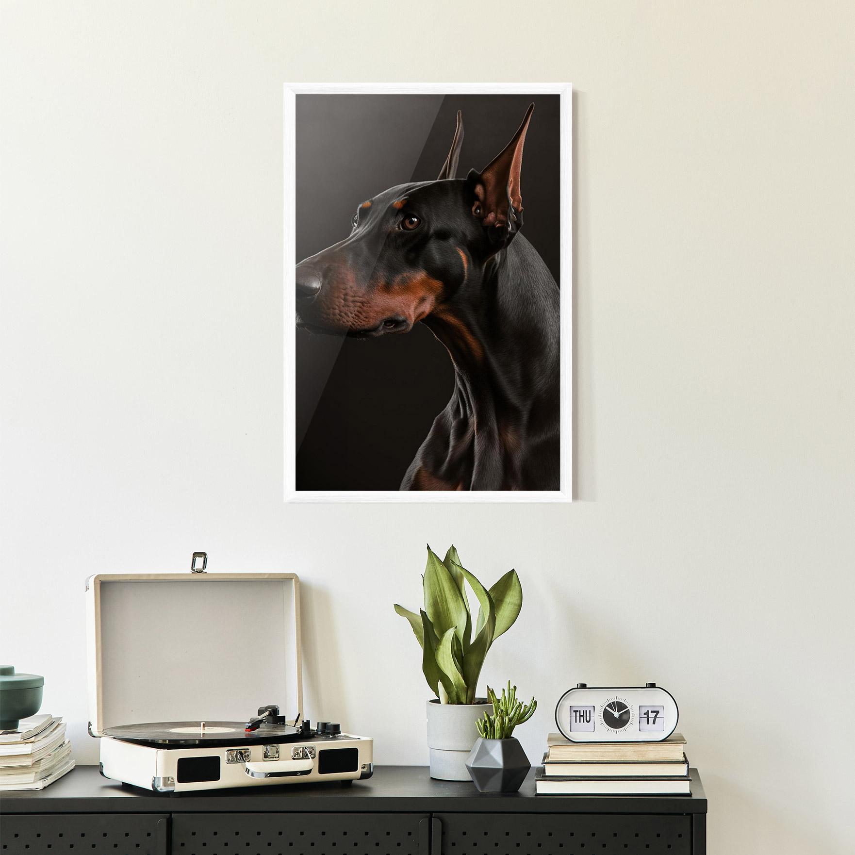 Рамкиран постер Doberman Dog Portrait mockup 2