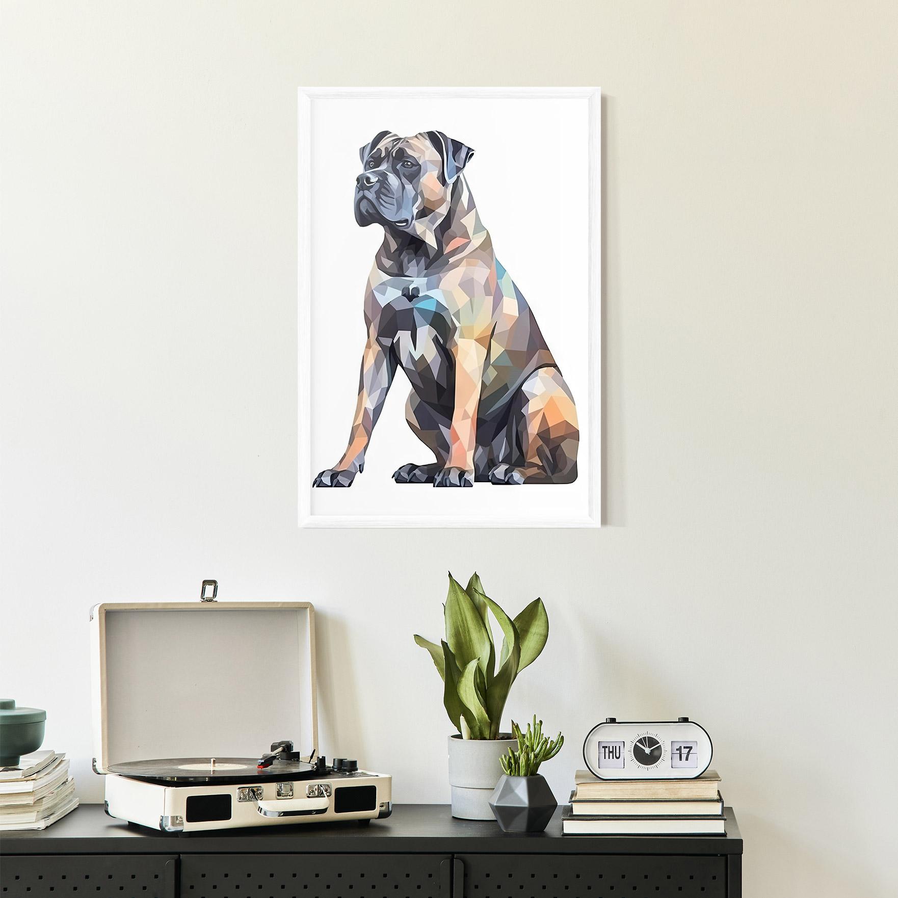 Рамкиран постер Watercolor Cane Corso mockup 2