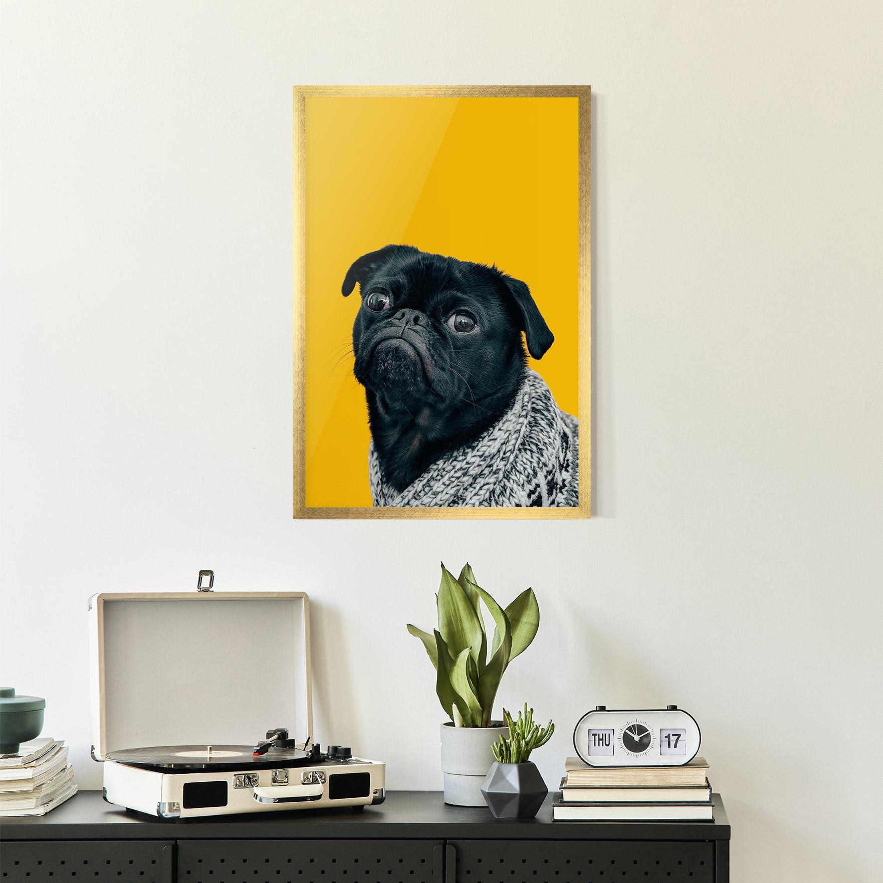 Рамкиран постер Black Pug mockup 2