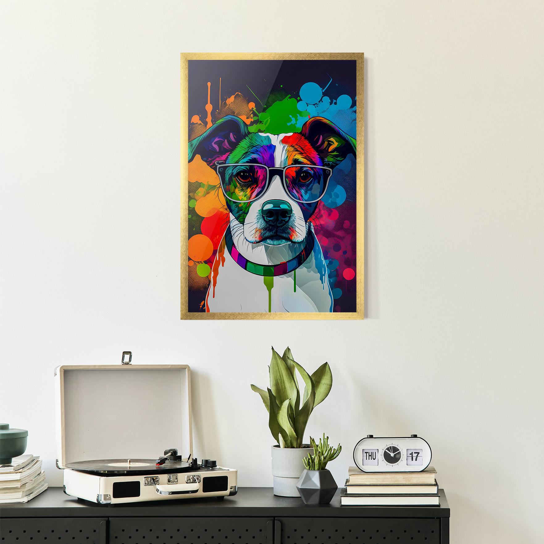Рамкиран постер Colorful Dog mockup 2