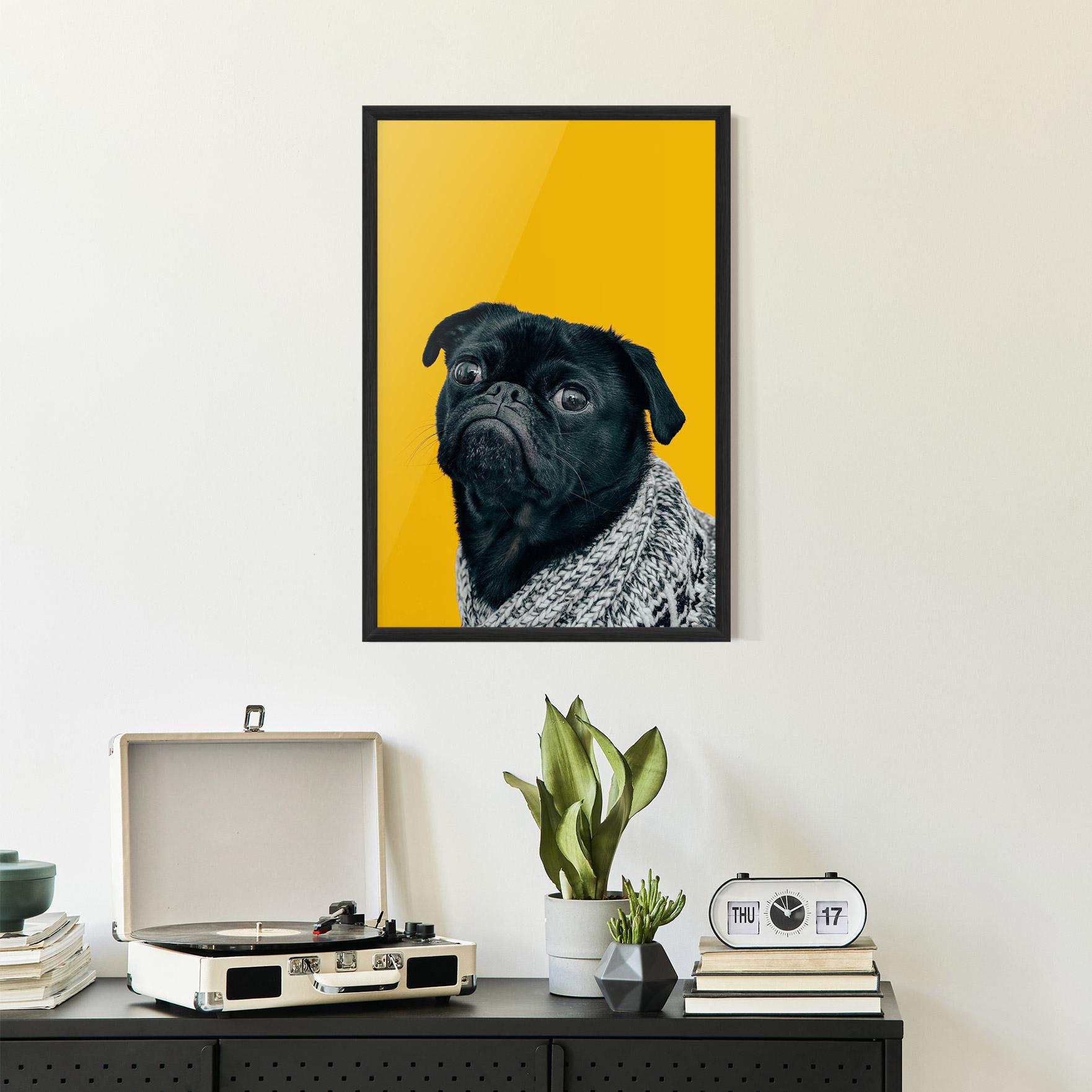 Рамкиран постер Black Pug mockup 2
