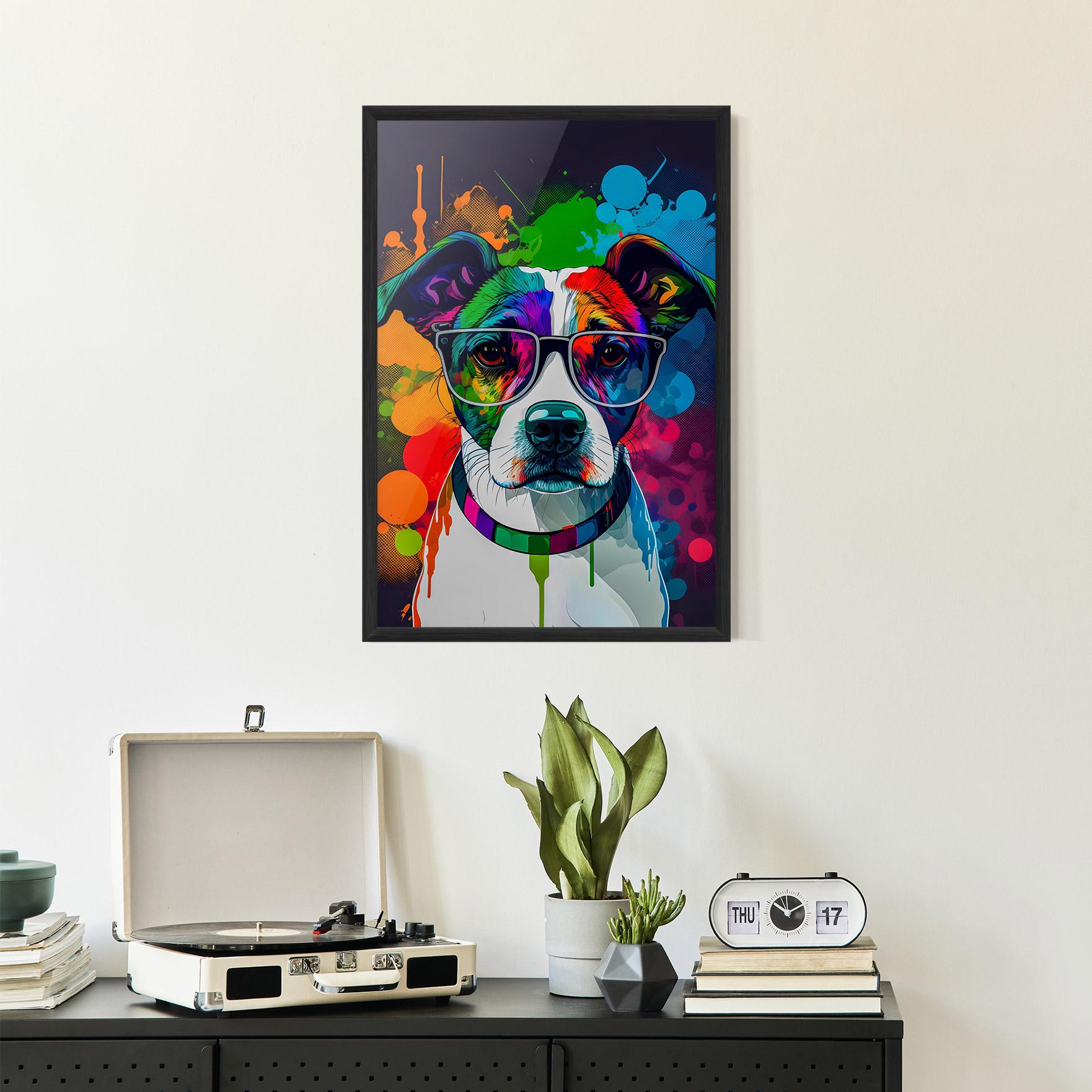 Рамкиран постер Colorful Dog mockup 2