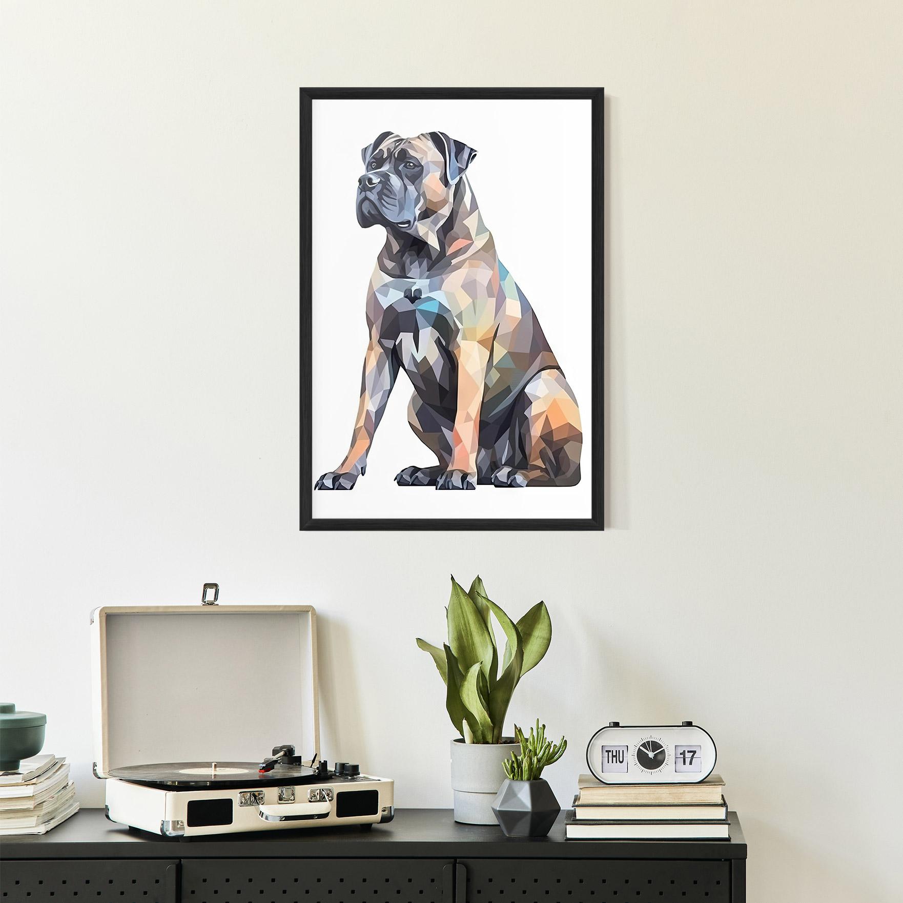 Рамкиран постер Watercolor Cane Corso mockup 2