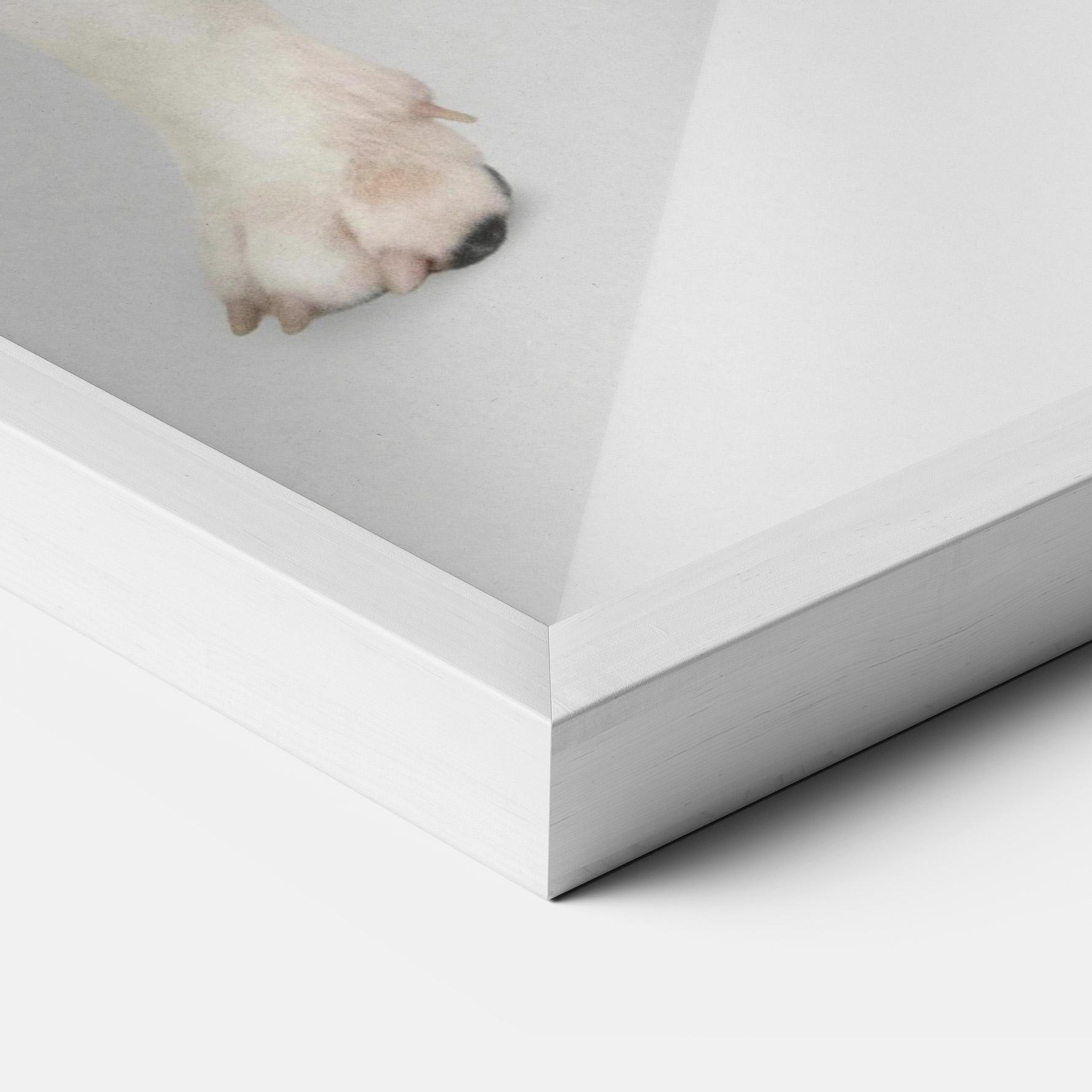 Рамкиран постер Happy White Dog mockup 3