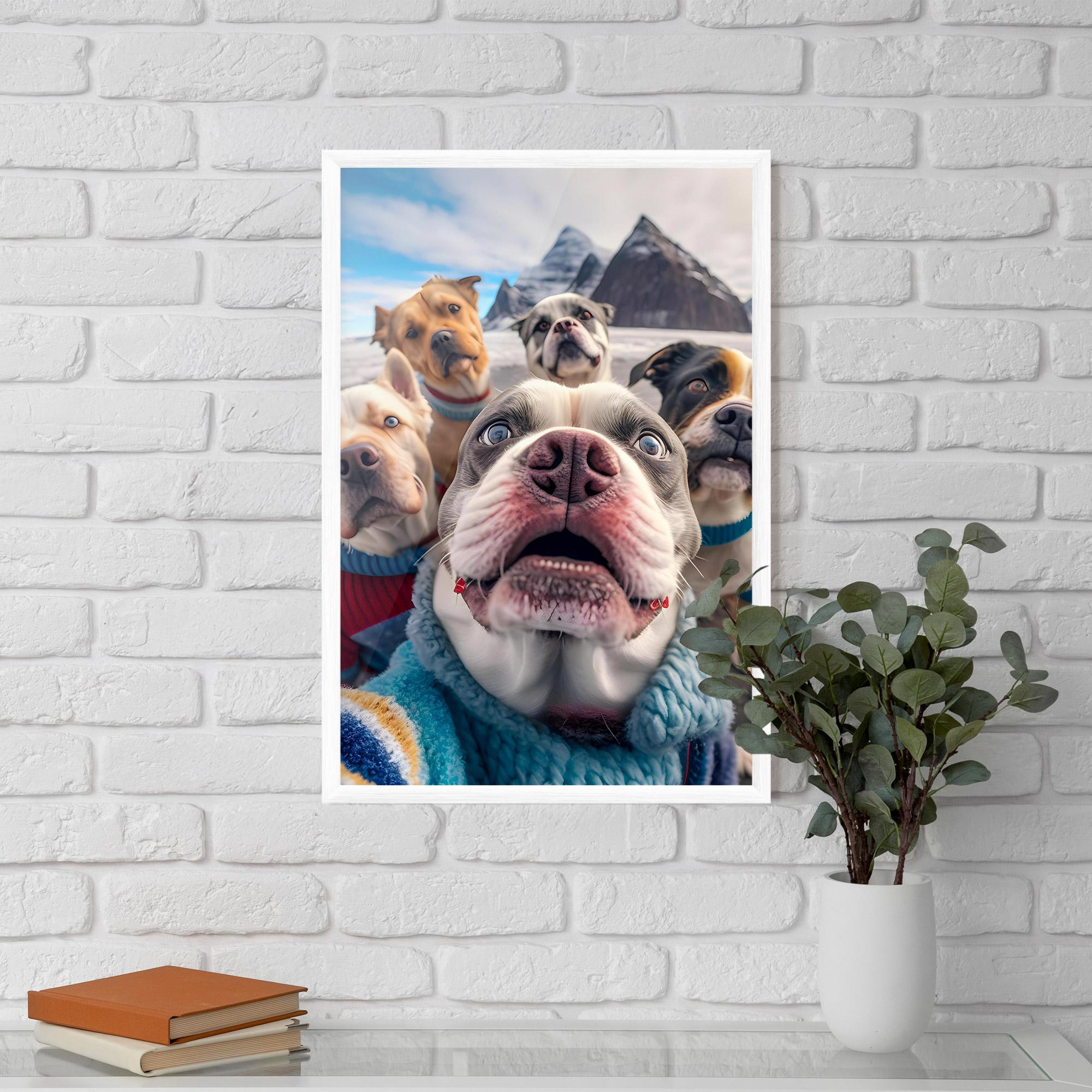 Рамкиран постер Dogs Selfie Group mockup 5