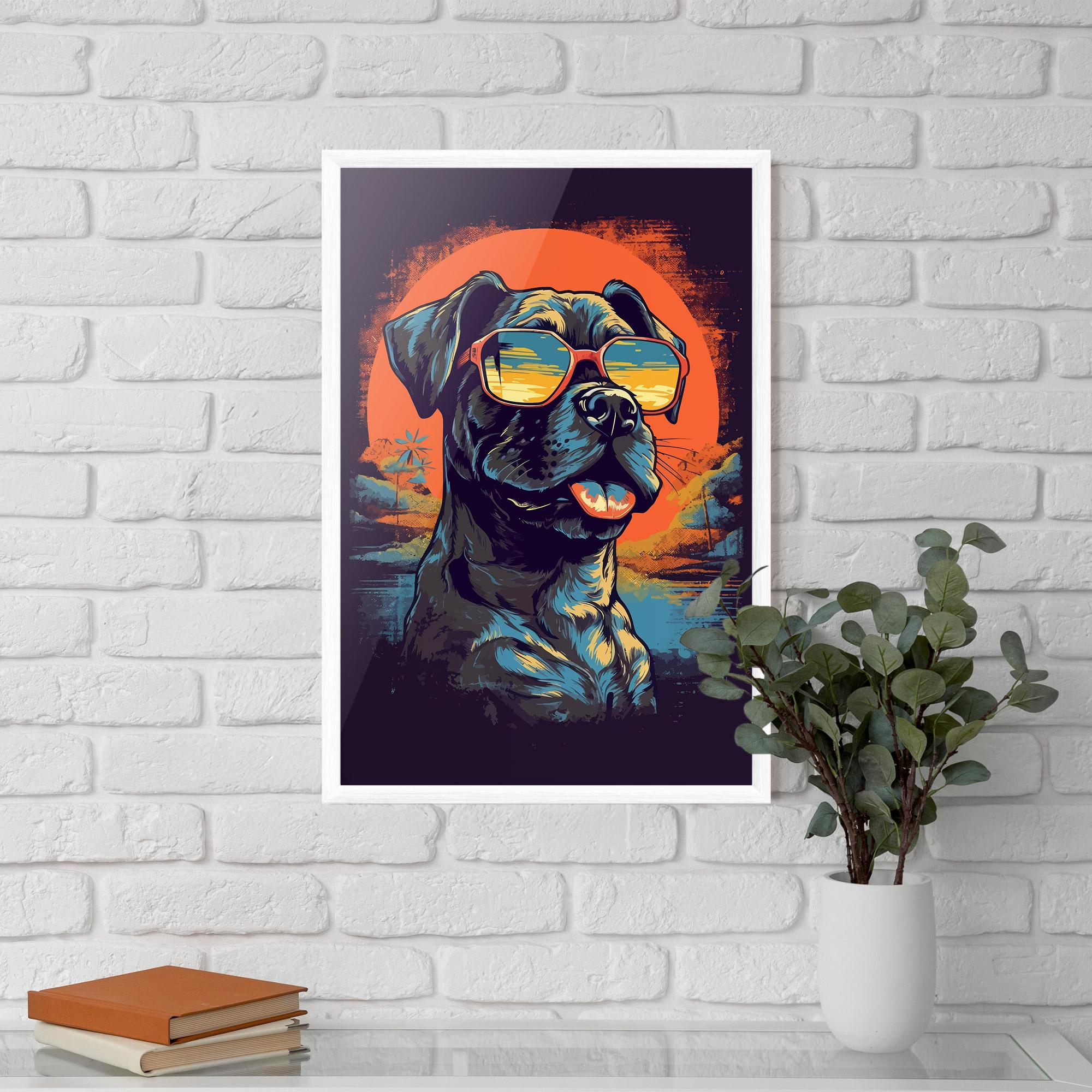 Рамкиран постер Sunset Dog mockup 5