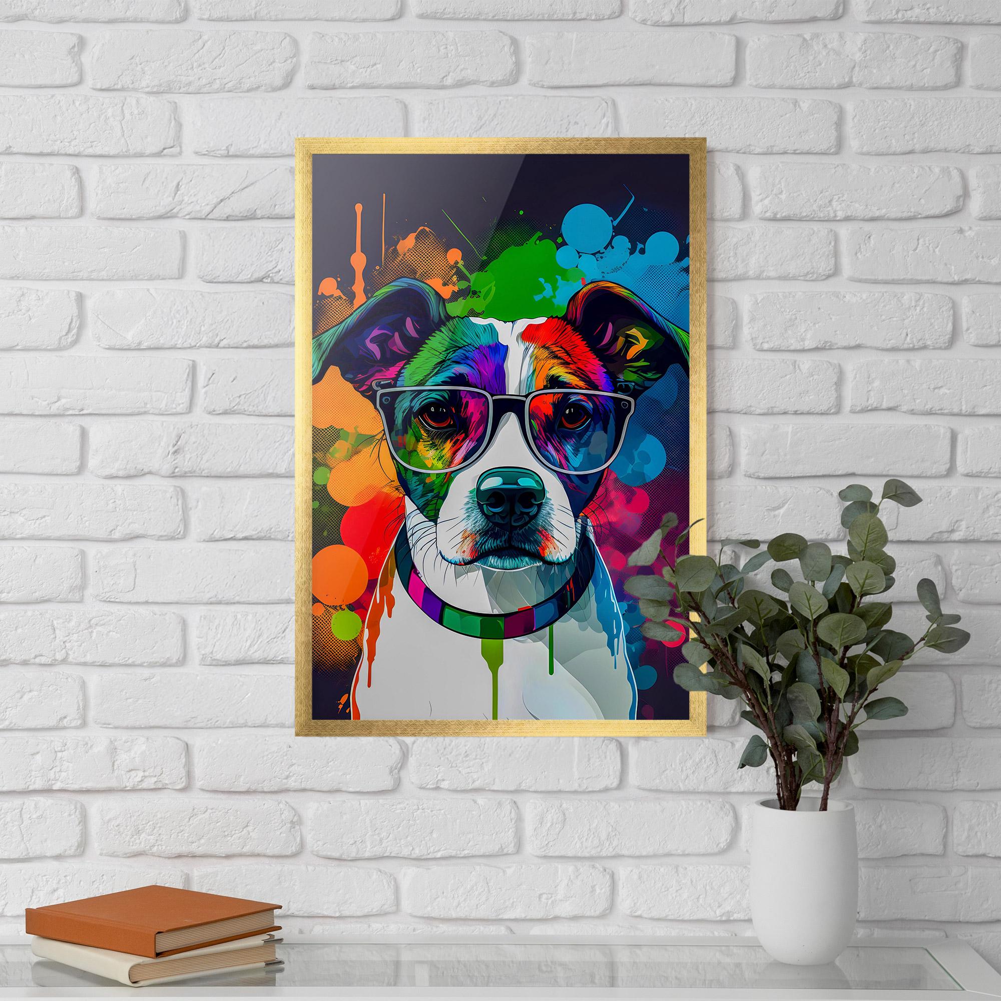 Рамкиран постер Colorful Dog mockup 5