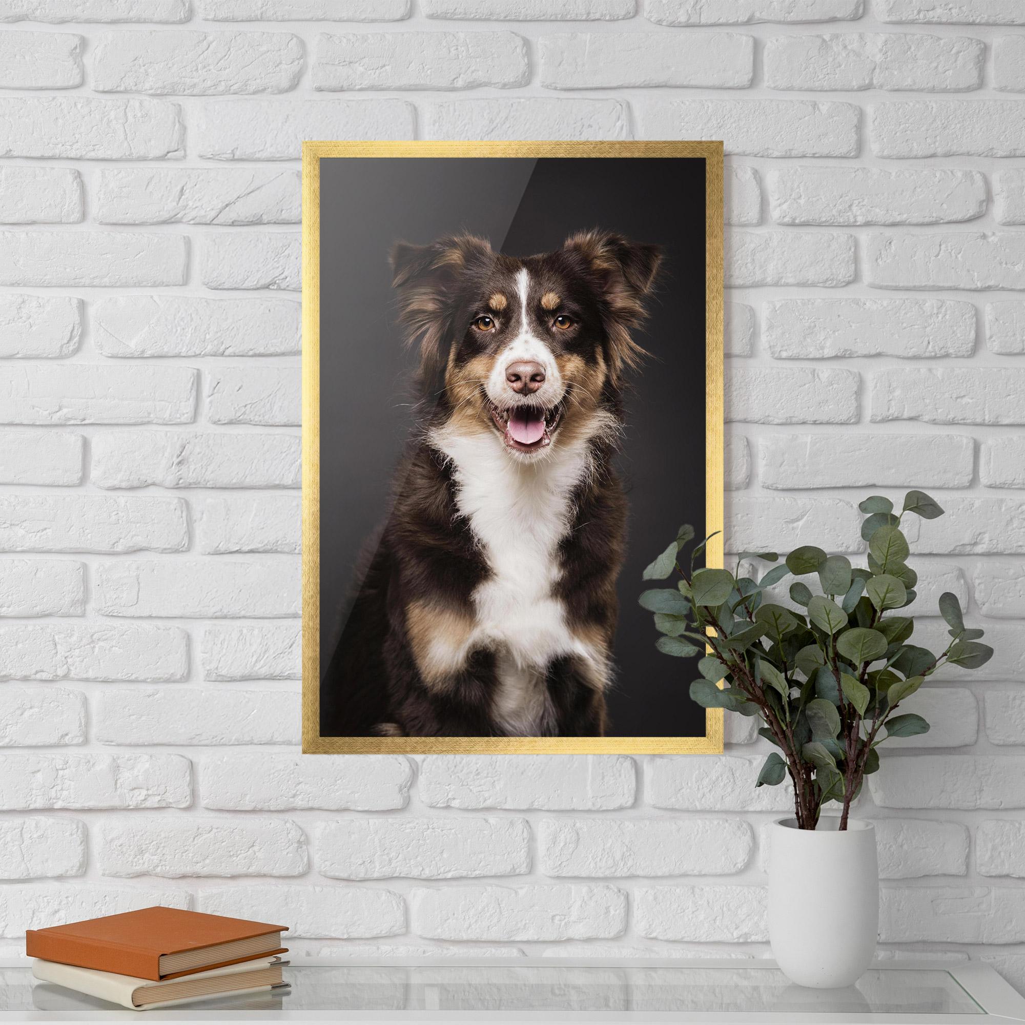 Рамкиран постер Cute Dog Sitting mockup 5