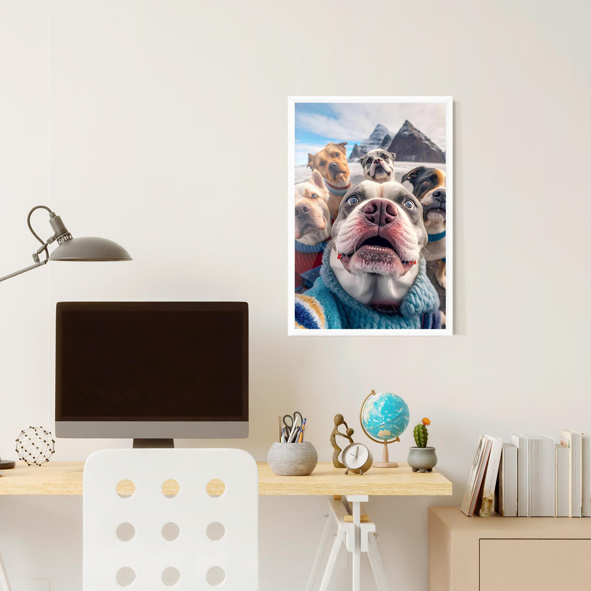 Рамкиран постер Dogs Selfie Group mockup 6