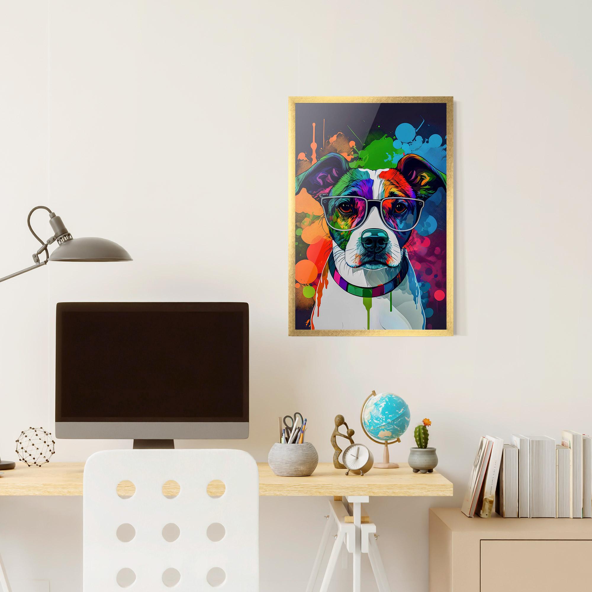 Рамкиран постер Colorful Dog mockup 6