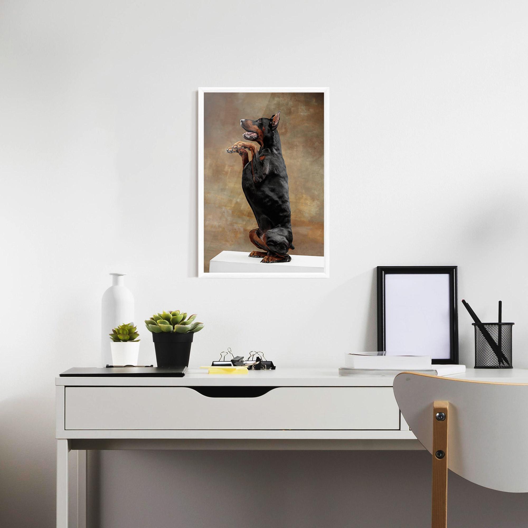 Рамкиран постер Doberman Standing mockup 7