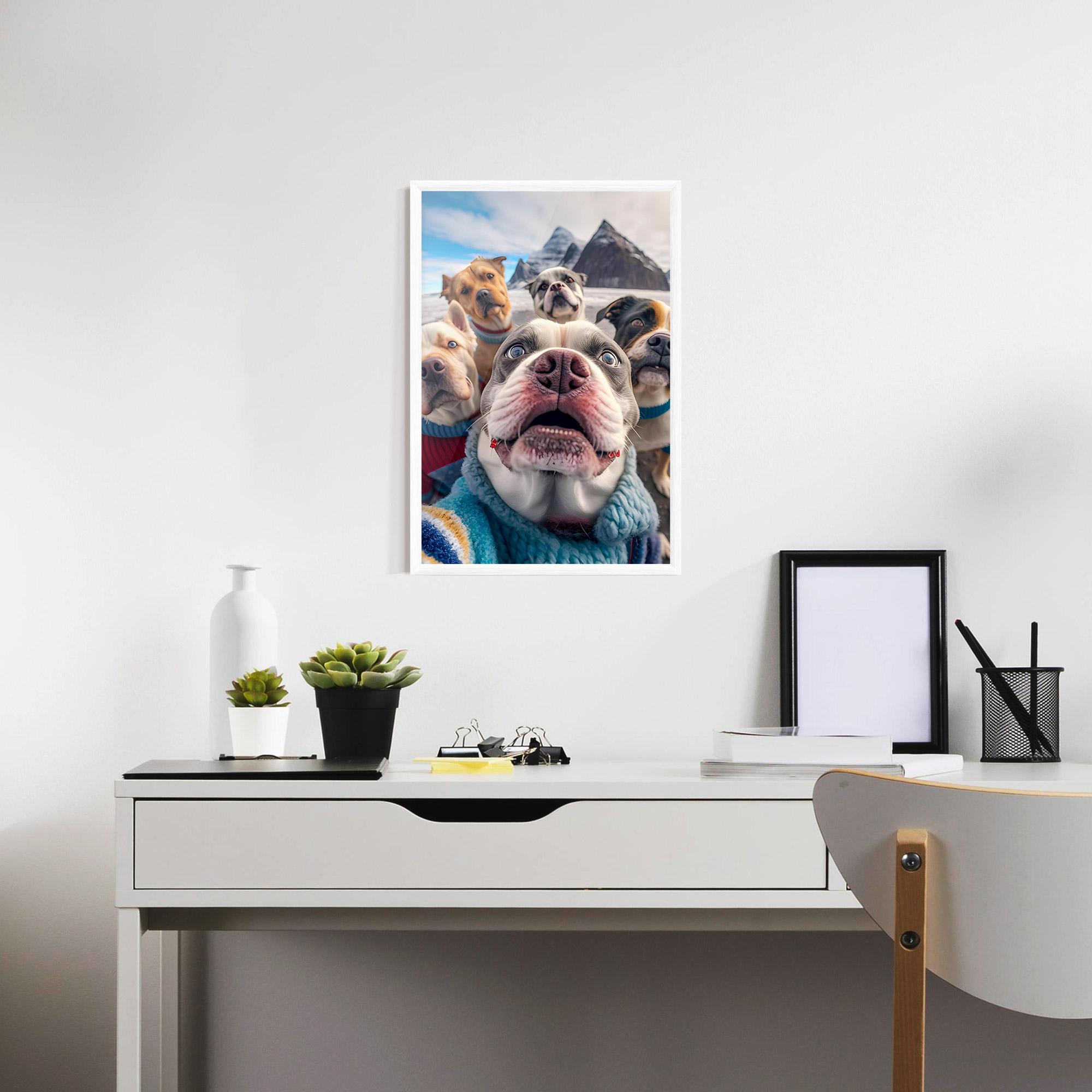 Рамкиран постер Dogs Selfie Group mockup 7
