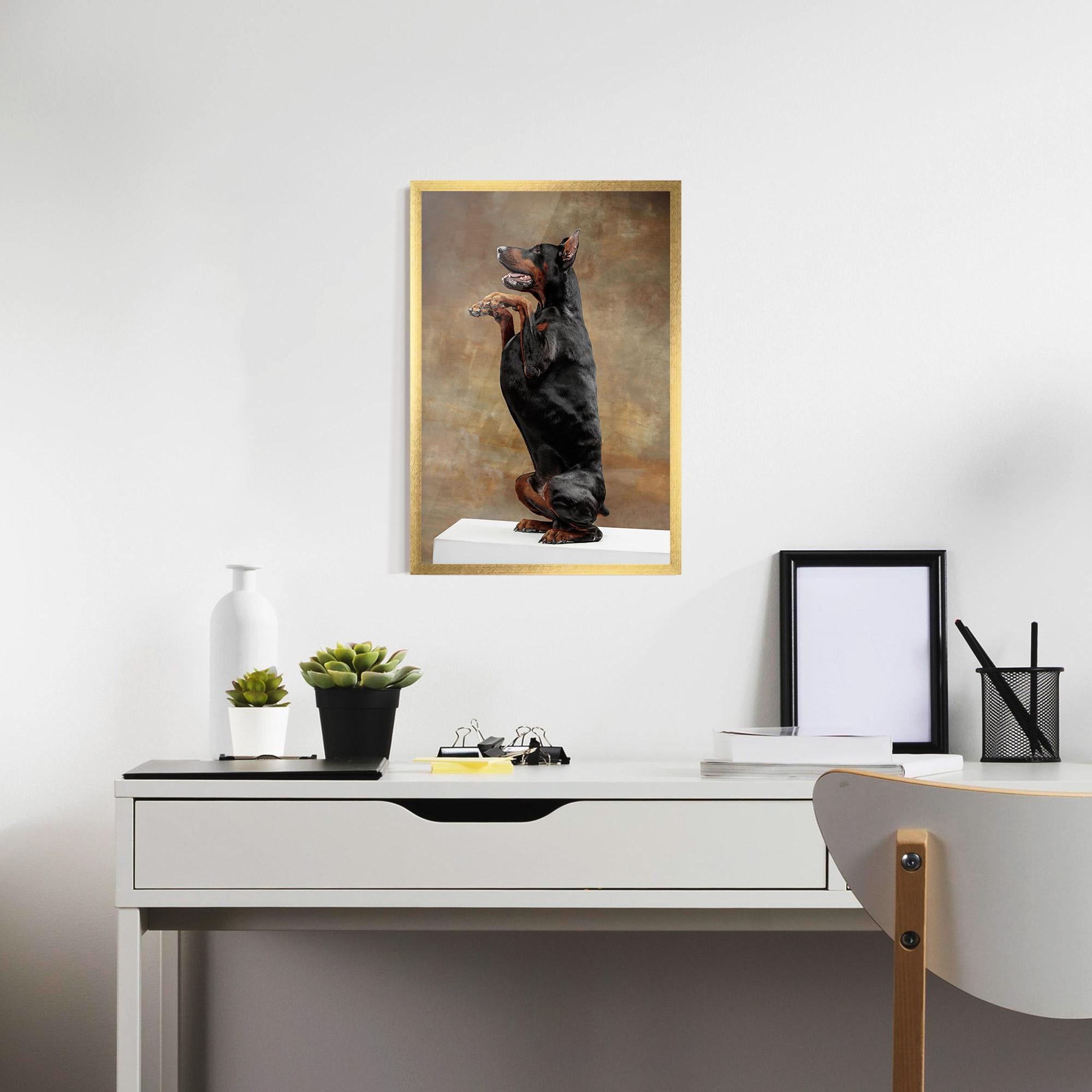 Рамкиран постер Doberman Standing mockup 7