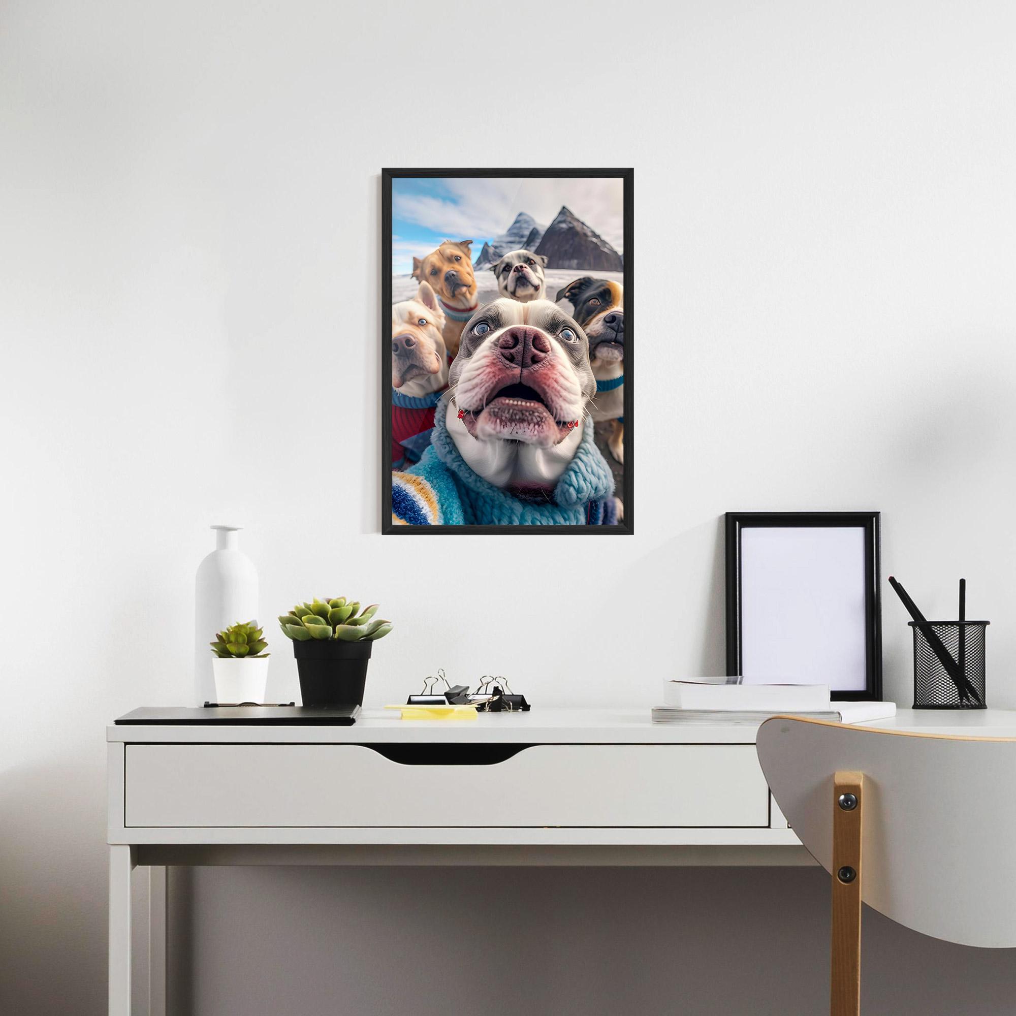 Рамкиран постер Dogs Selfie Group mockup 7