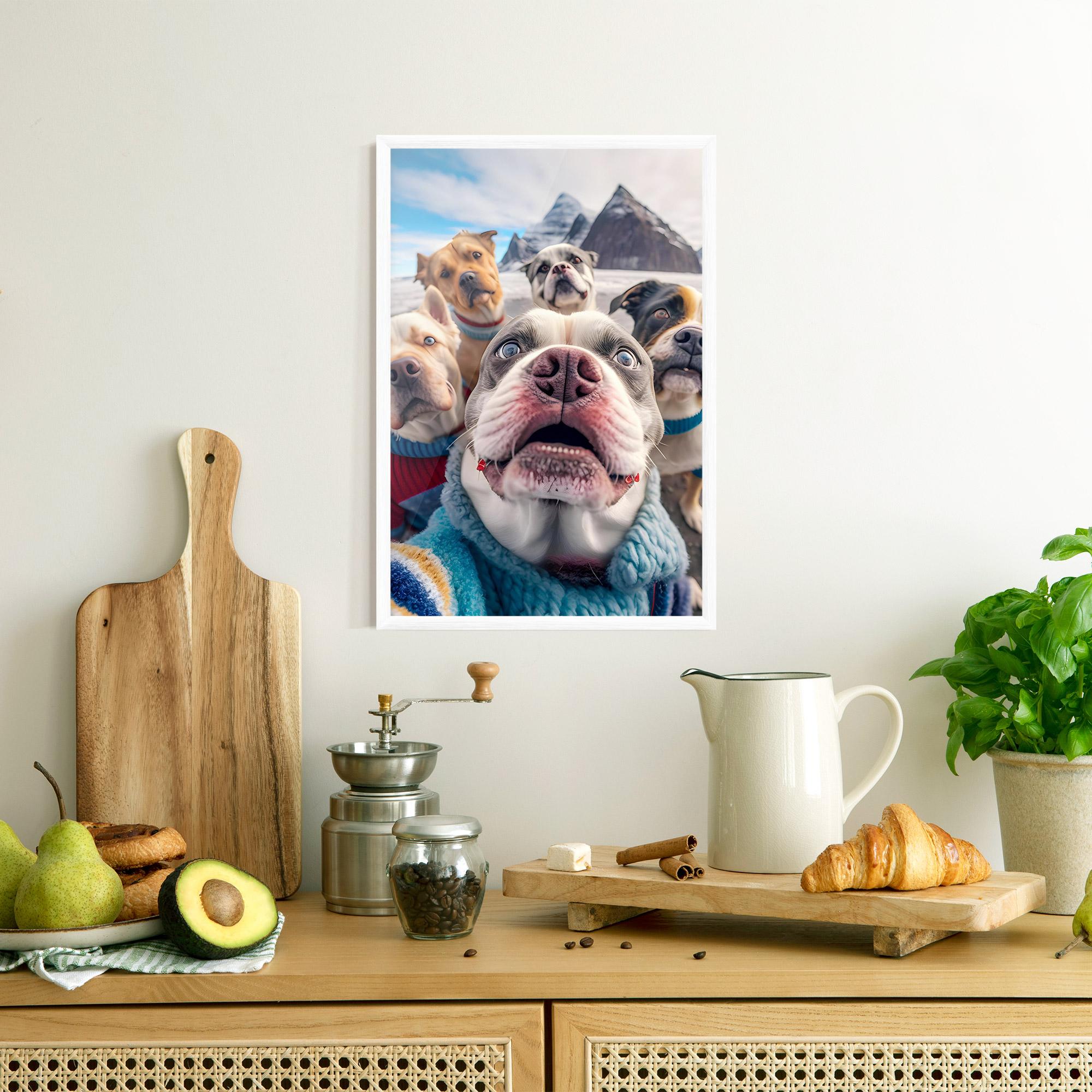 Рамкиран постер Dogs Selfie Group mockup 8