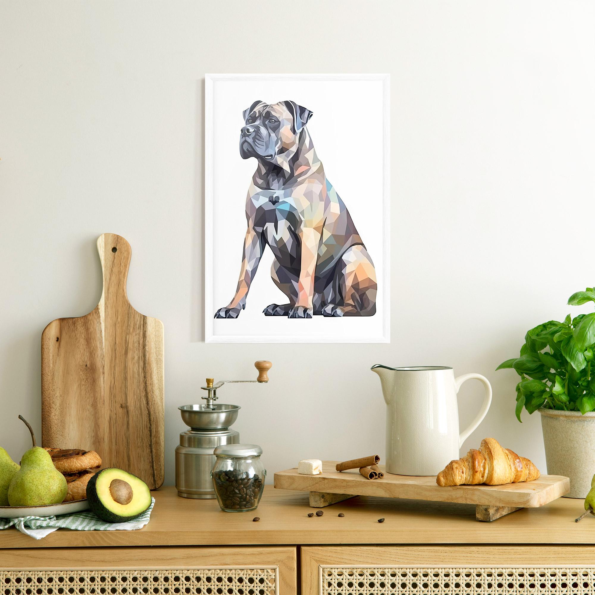 Рамкиран постер Watercolor Cane Corso mockup 8