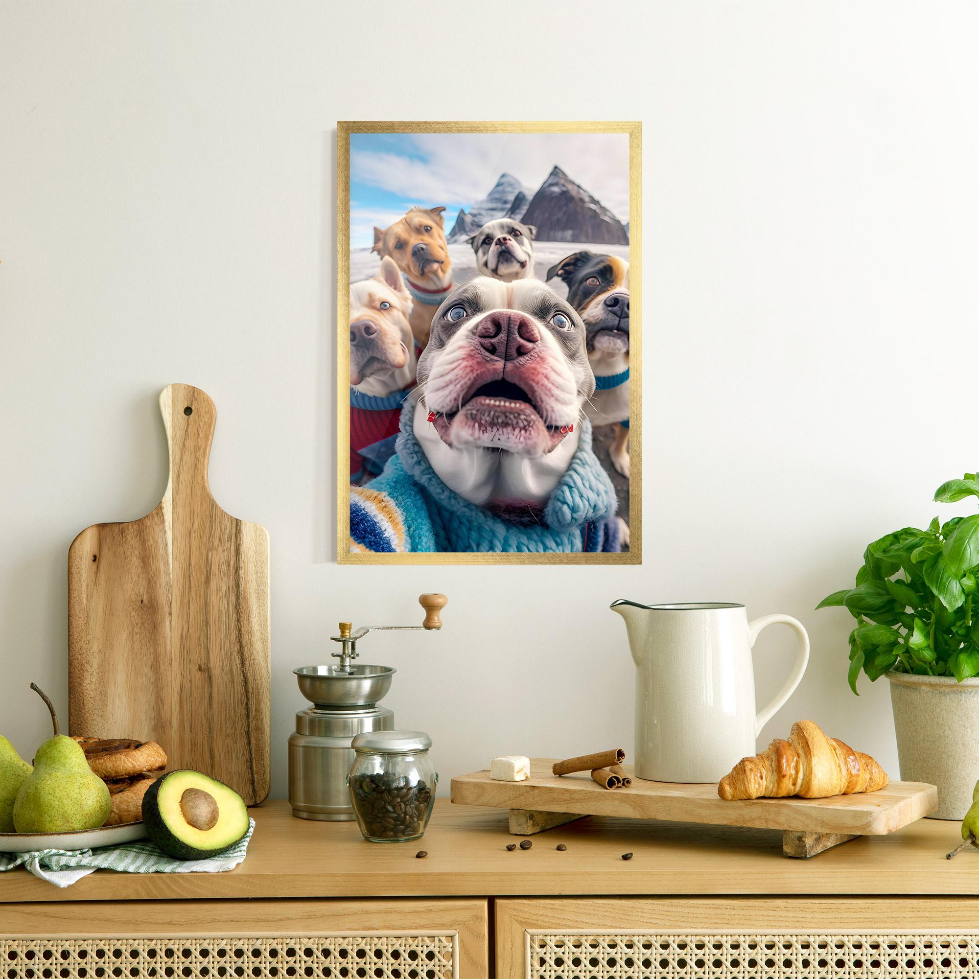Рамкиран постер Dogs Selfie Group mockup 8