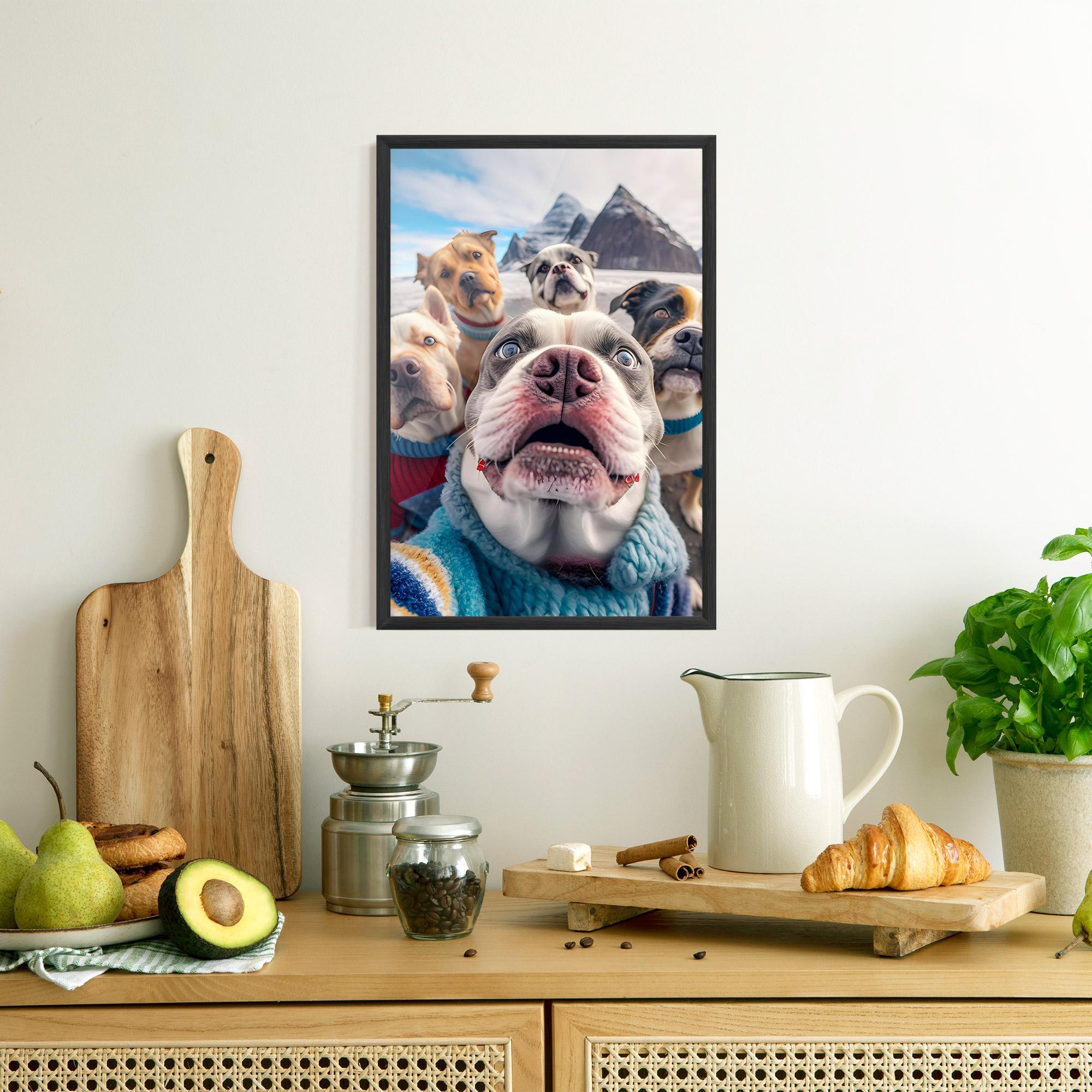 Рамкиран постер Dogs Selfie Group mockup 8
