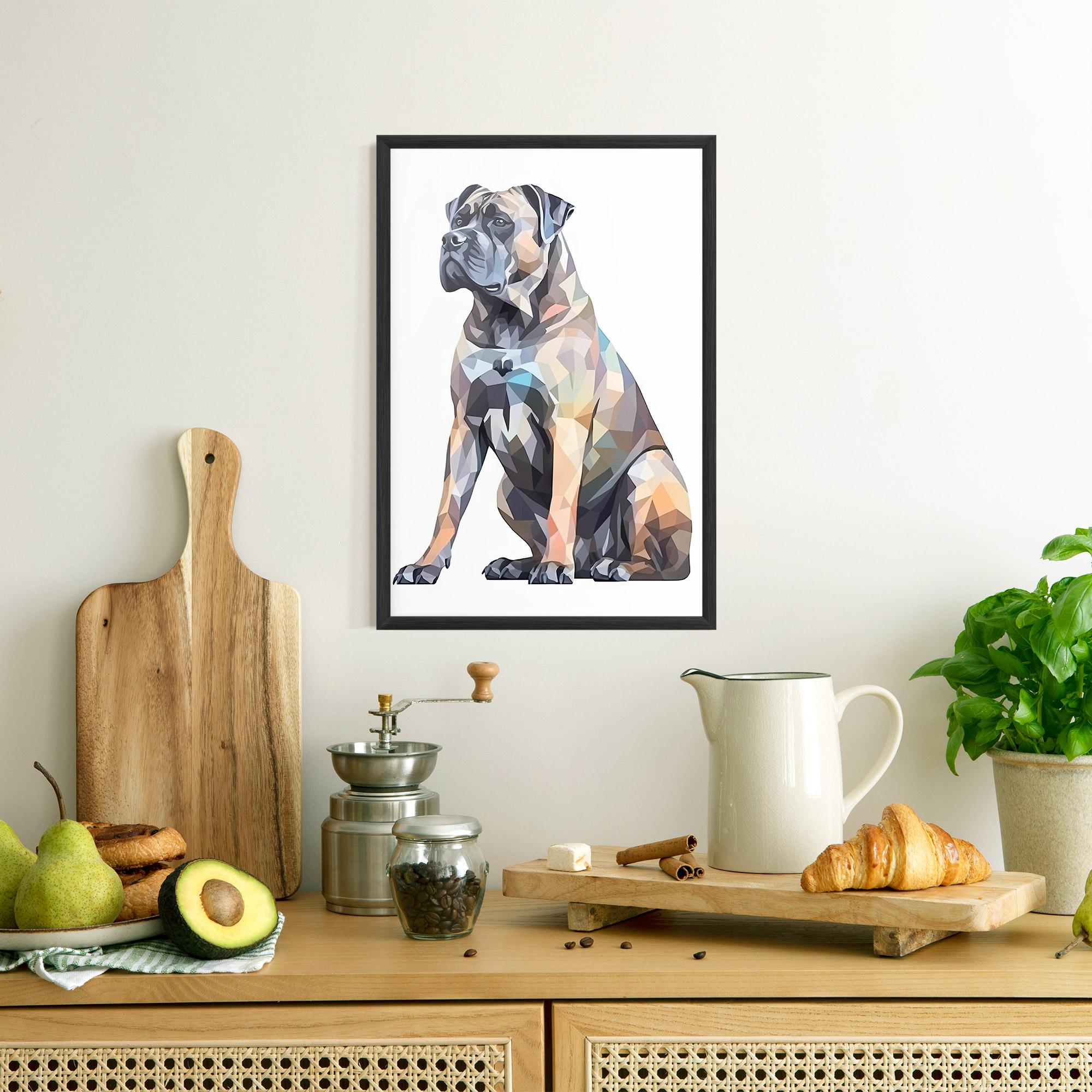Рамкиран постер Watercolor Cane Corso mockup 8