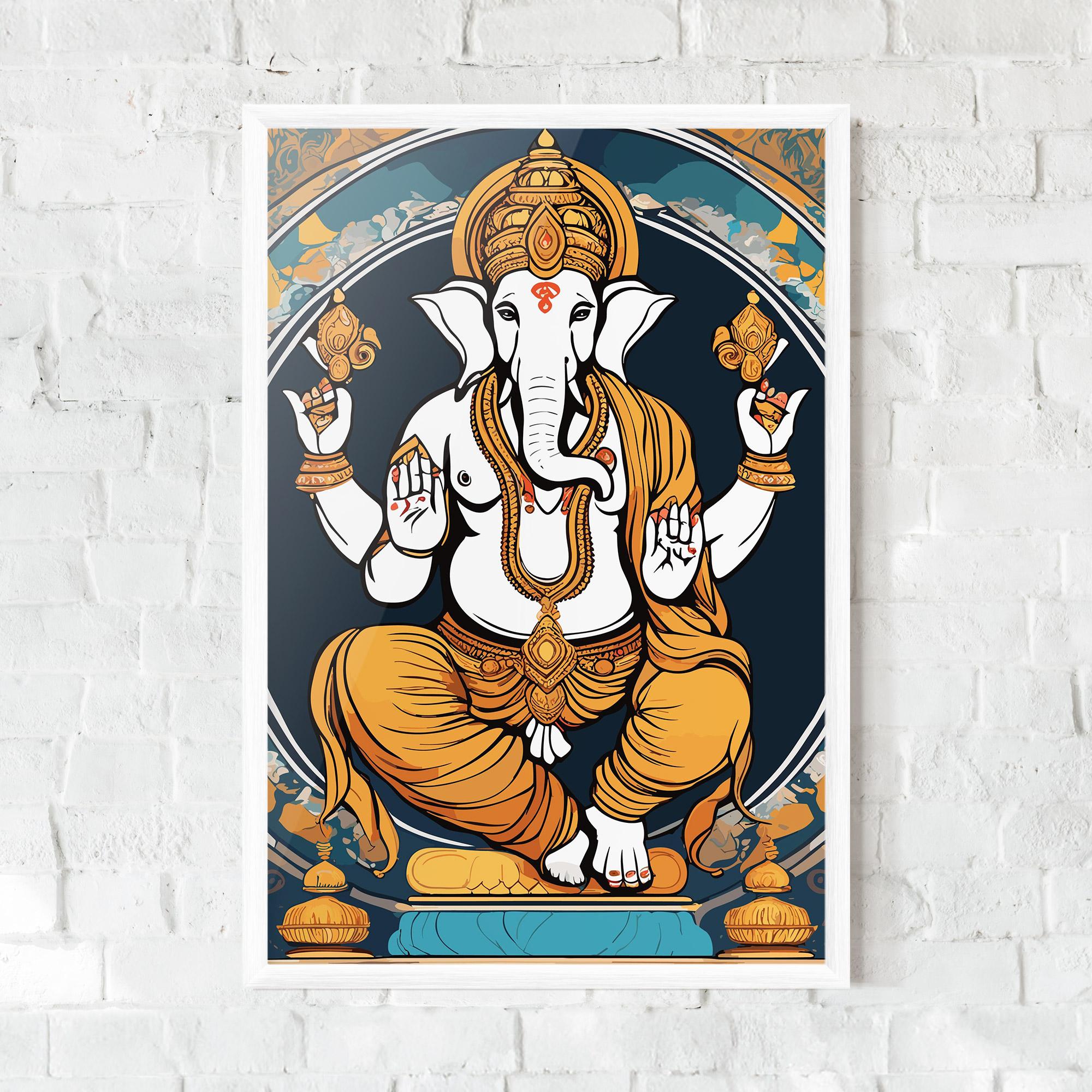 Рамкиран постер Gold Ganpati mockup 0